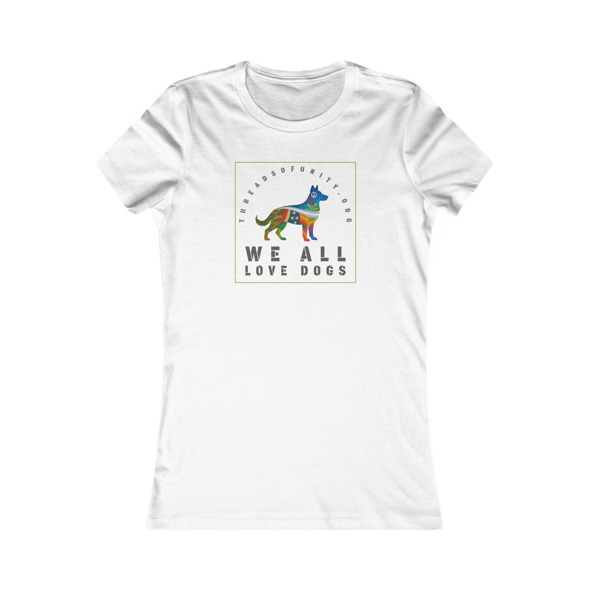 "We All Love Dogs, Shepherd" Threads of Unity™ Women's T-Shirt