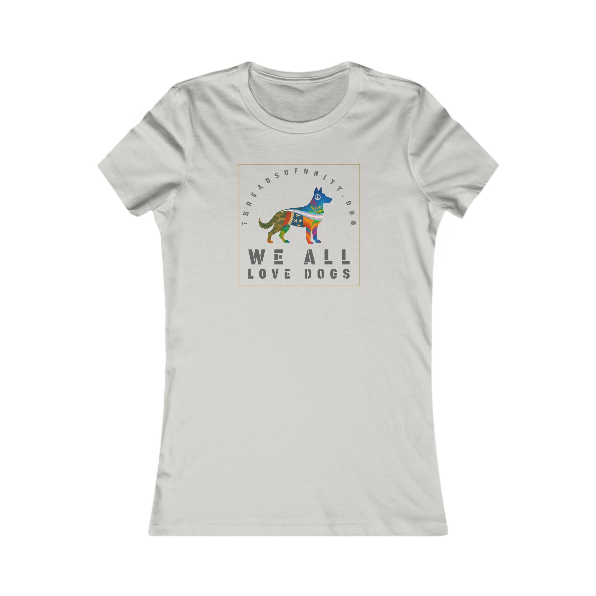 "We All Love Dogs, Shepherd" Threads of Unity™ Women's T-Shirt
