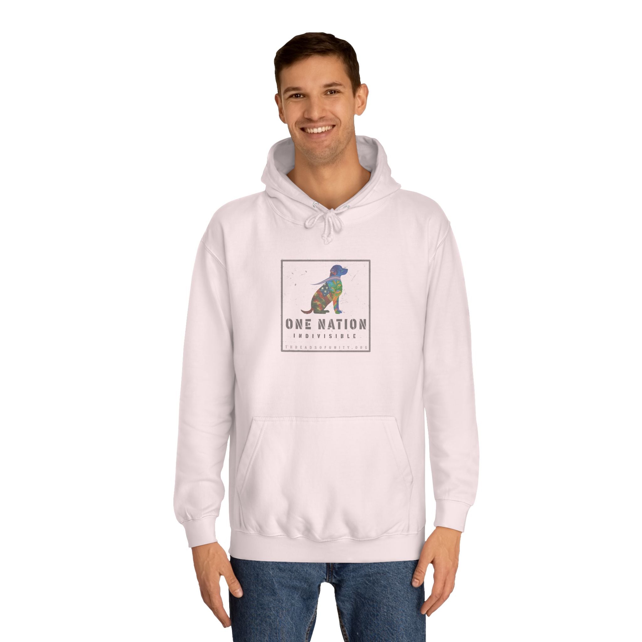 "One Nation, Indivisible Retriever" Threads of Unity™ Unisex College Hoodie