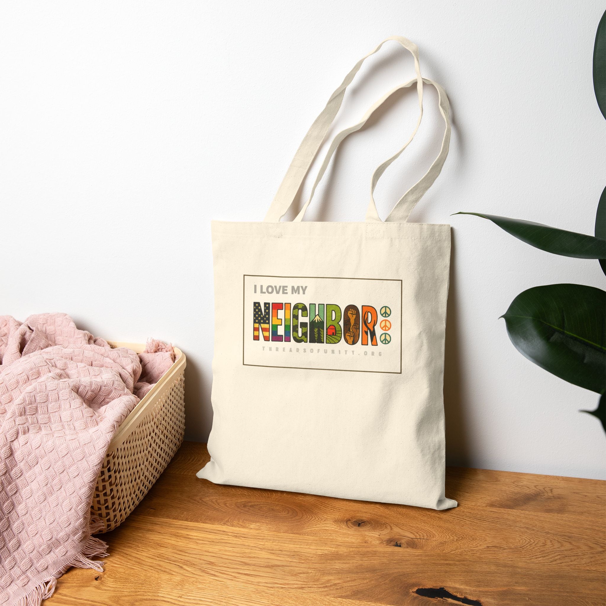 "I Love My Neighbor" Threads of Unity™ Tote Bag