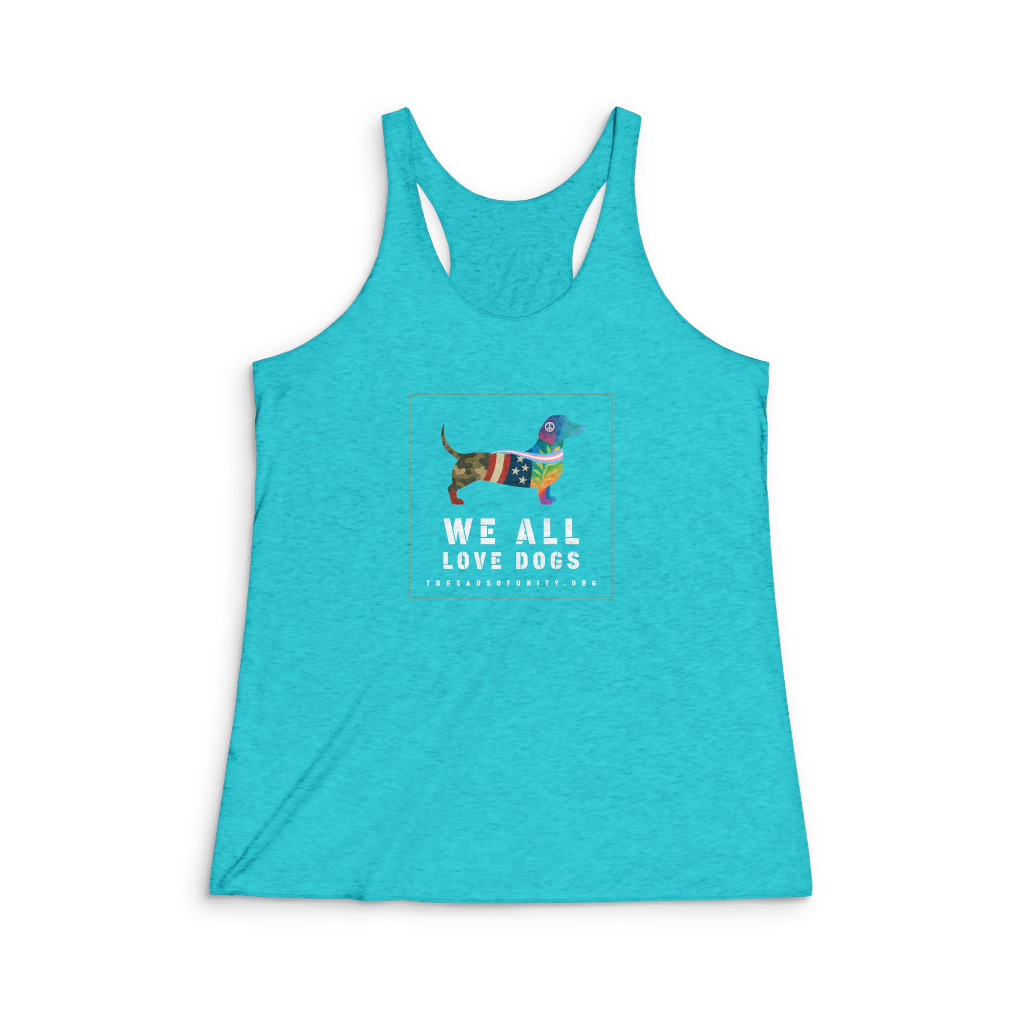 "We All Love Dogs, Hound" Threads of Unity™ Tri-Blend Racerback Tank