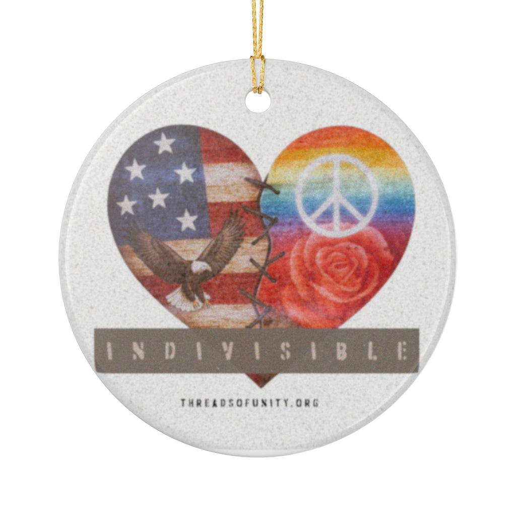 "Indivisible Heart" Threads of Unity™ Ceramic Christmas Ornament