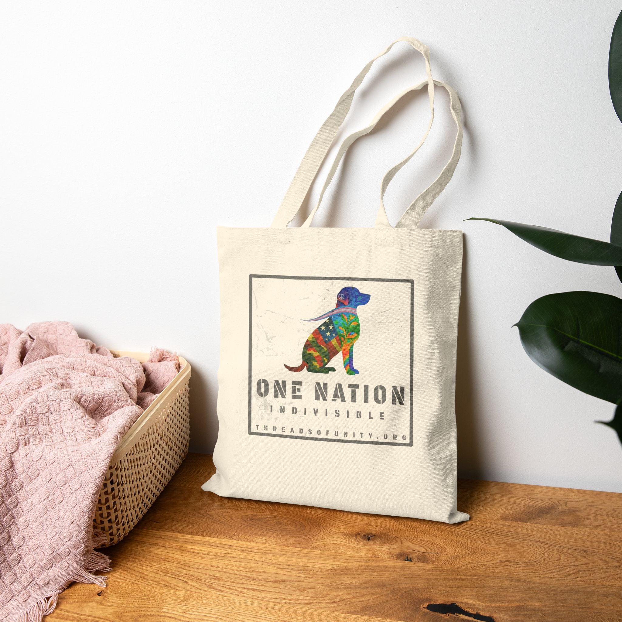 "One Nation, Indivisible Retriever" Threads of Unity™ Tote Bag
