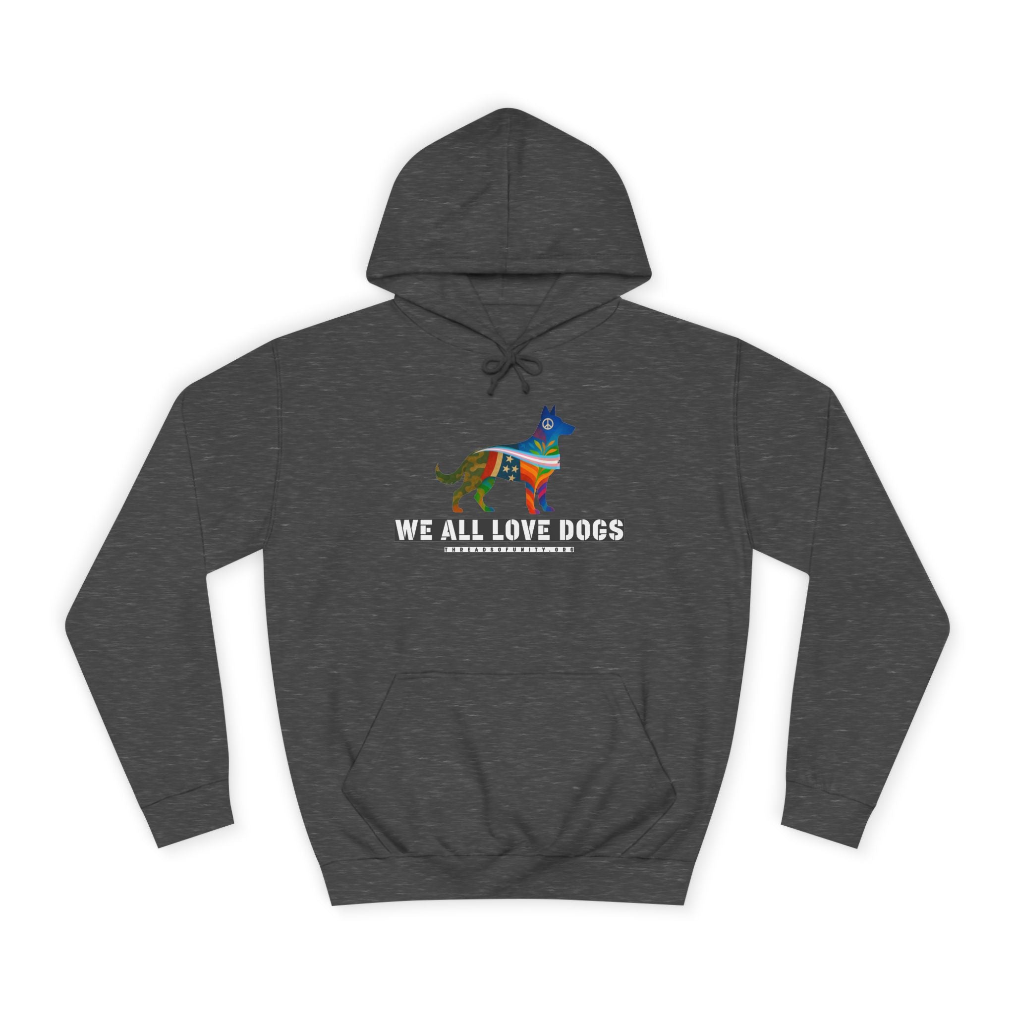 "We All Love Dogs, Shepherd" Threads of Unity™ Unisex College Hoodie