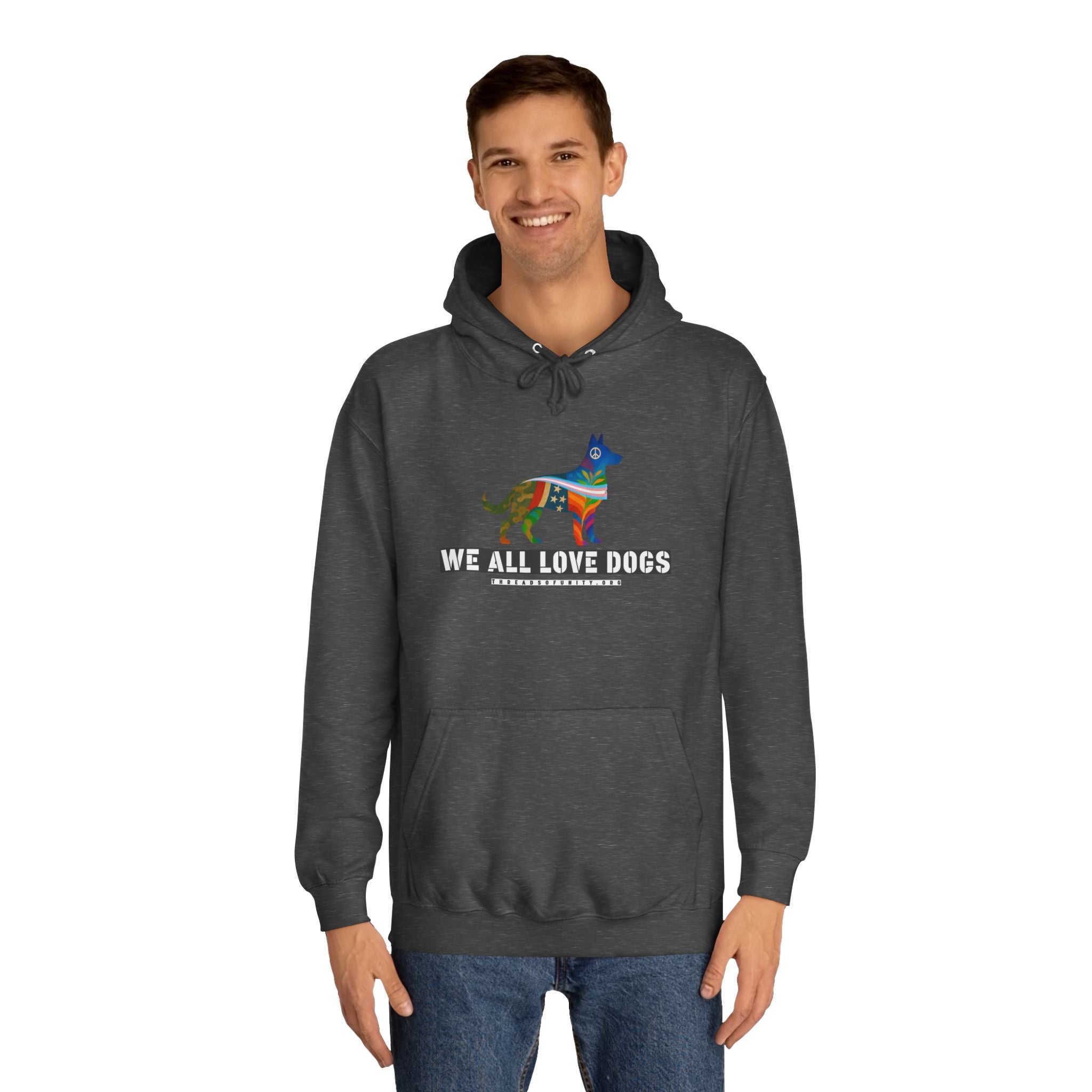 "We All Love Dogs, Shepherd" Threads of Unity™ Unisex College Hoodie