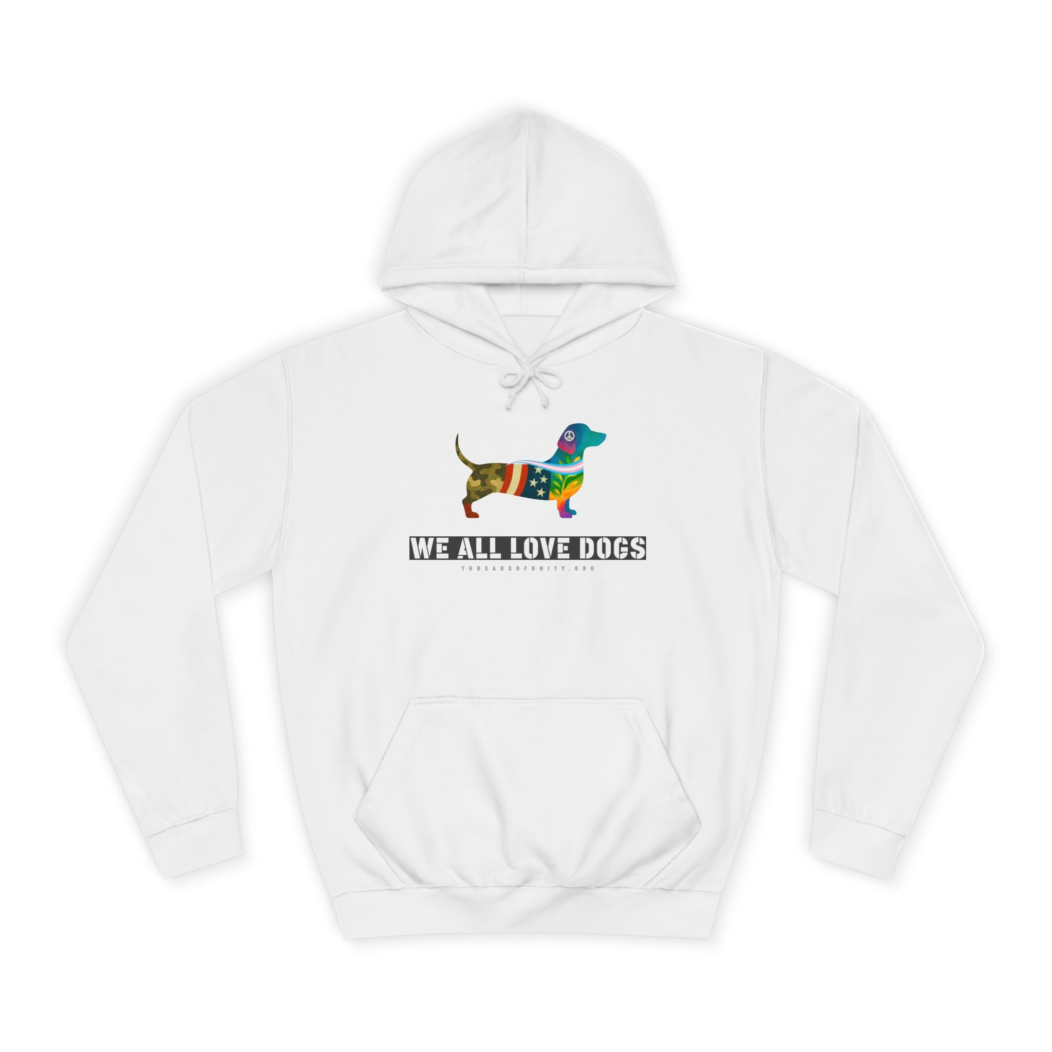 "We All Love Dogs, Hound" Threads of Unity™ Unisex College Hoodie