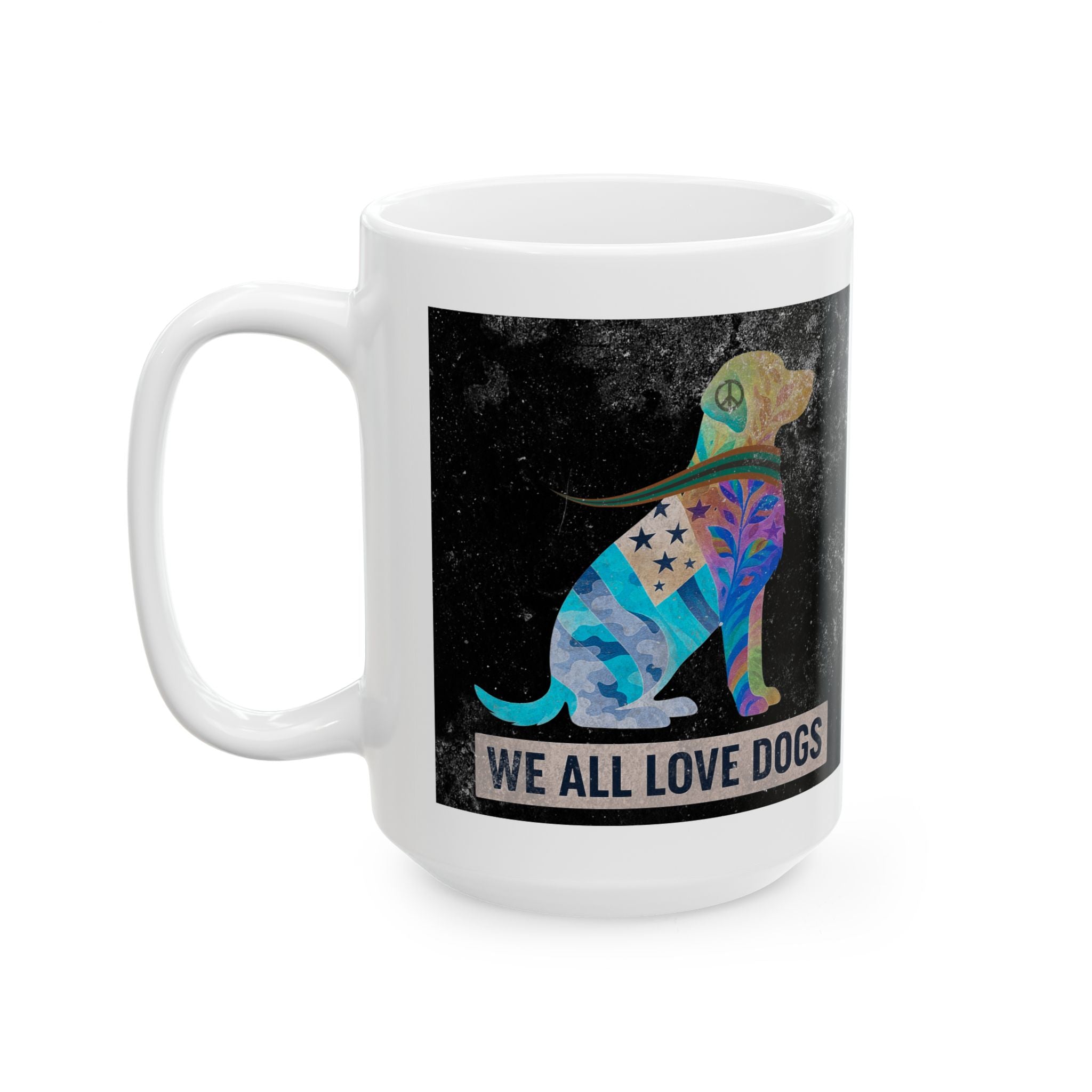 Ceramic "We All Love Dogs" Color Inversion Unity Mug (11oz, 15oz)