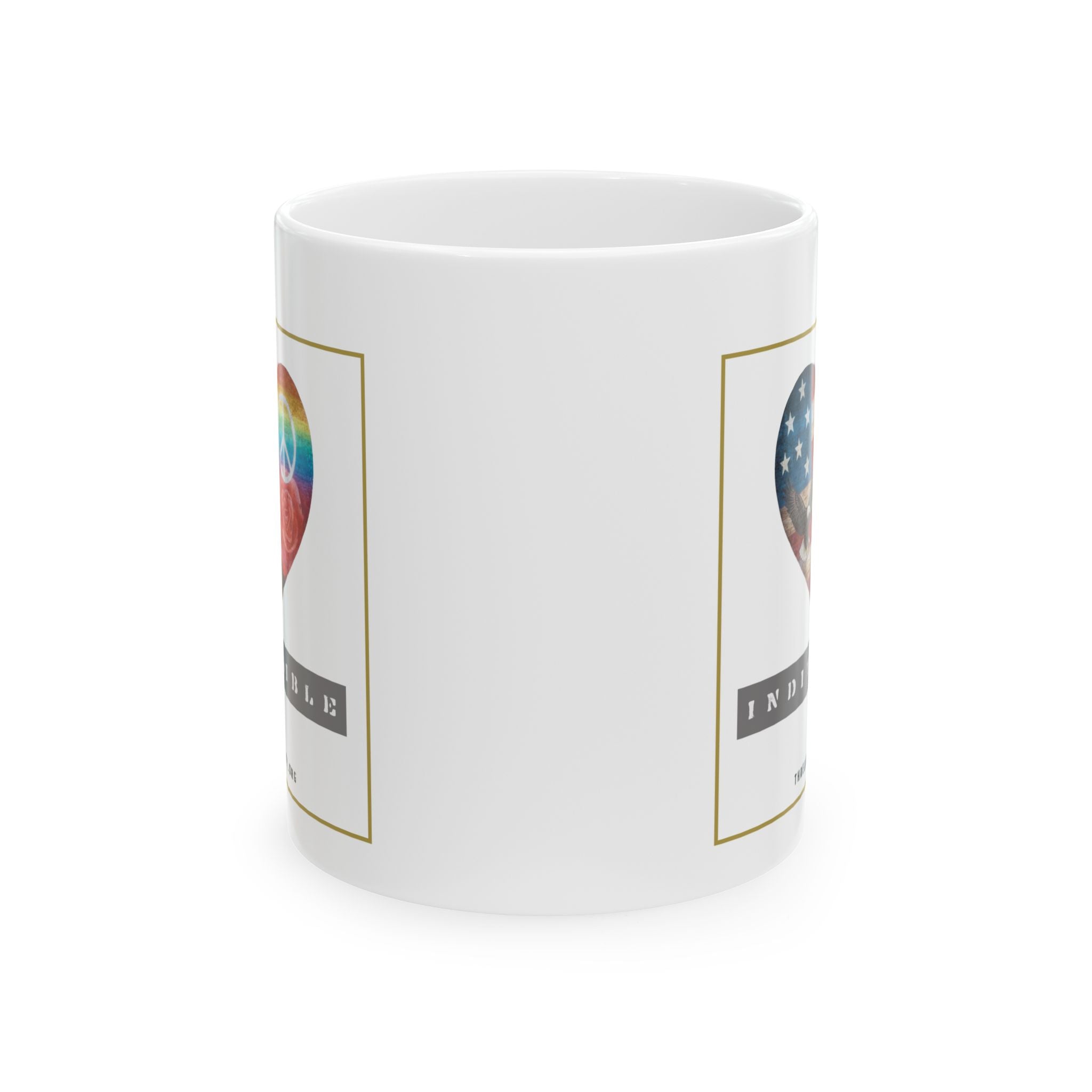 "Indivisible Heart" Threads of Unity™ Ceramic Mug, (11oz, 15oz)