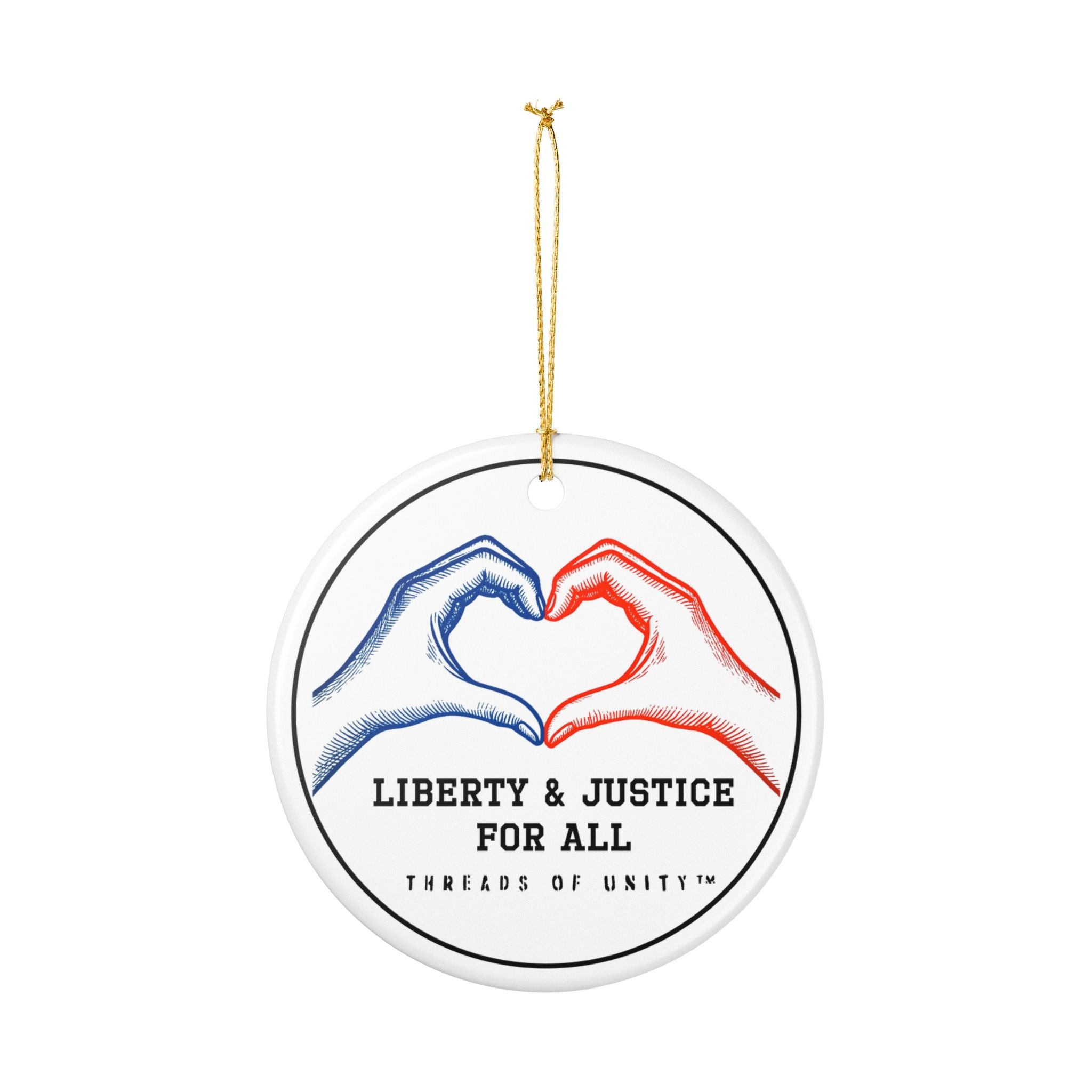 "Liberty & Justice" Threads of Unity™ Ceramic Ornament