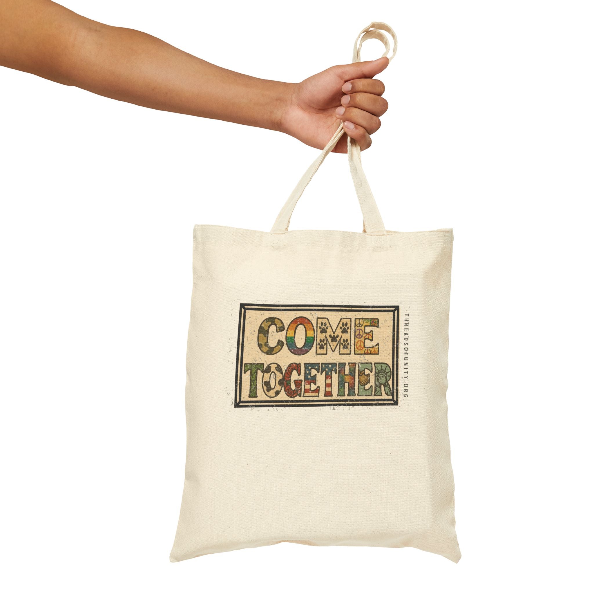 "Come Together" Threads of Unity Tote Bag