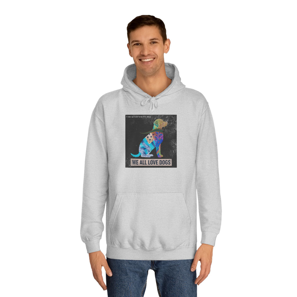 "We All Love Dogs" Threads of Unity™ Color Inversion Unisex College Hoodie