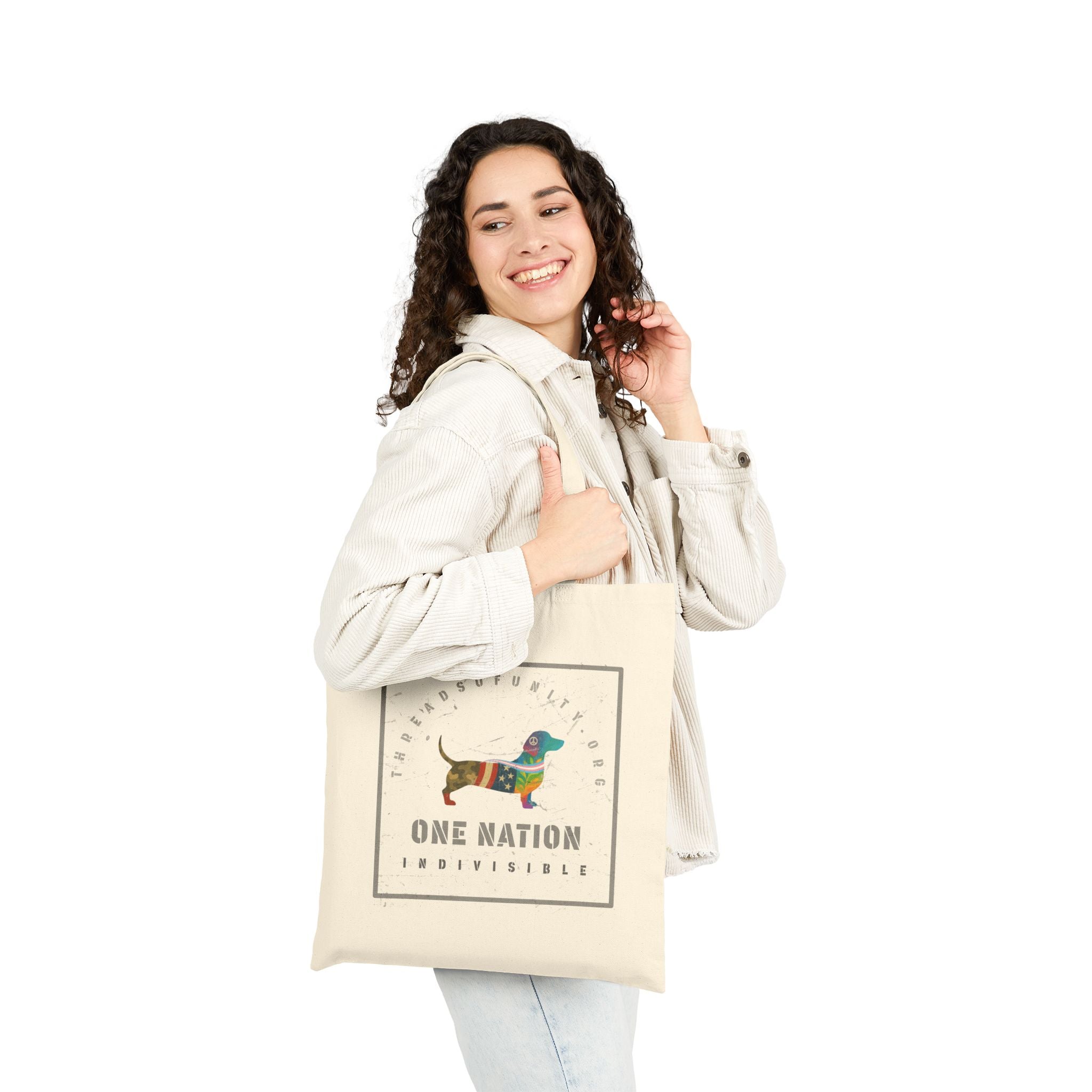 "One Nation, Indivisible Hound" Threads of Unity™ Tote Bag