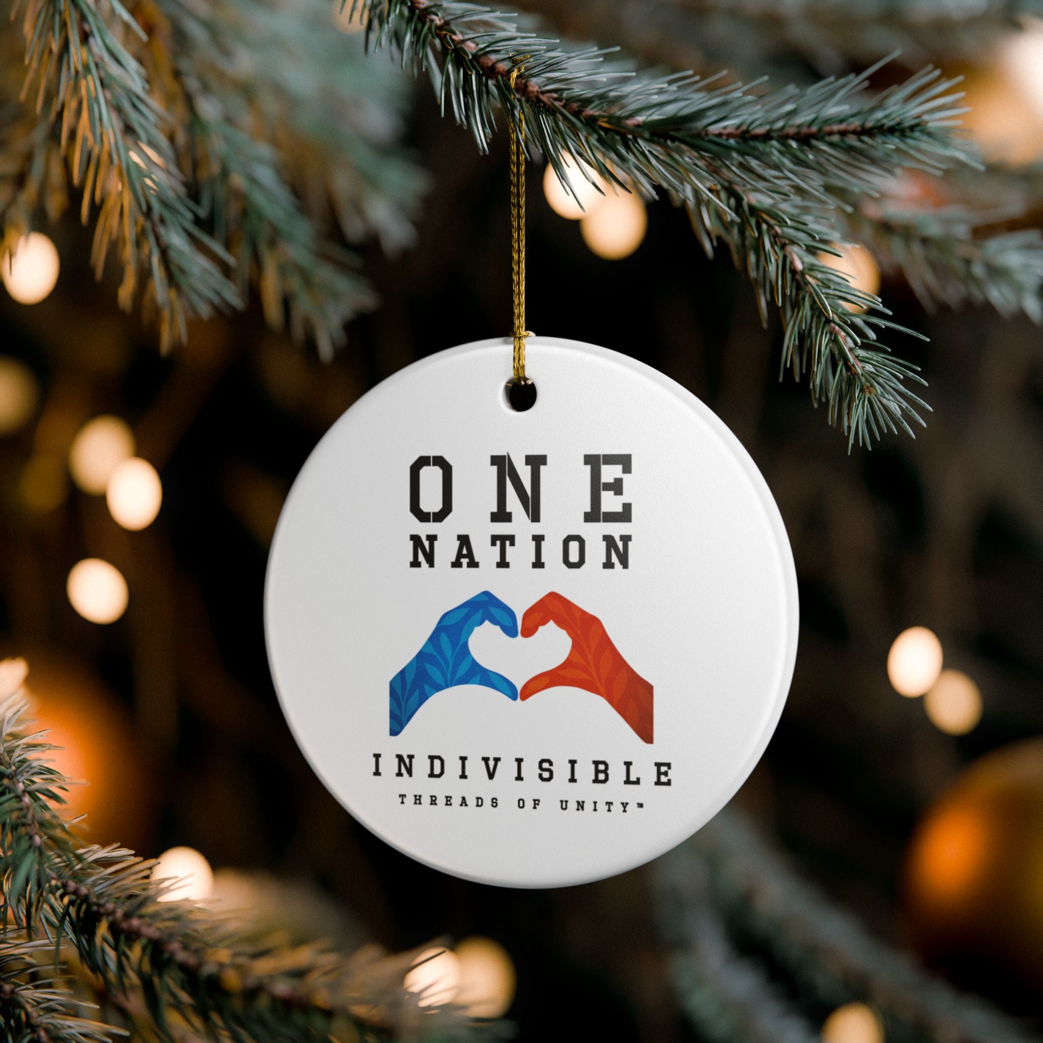 "One Nation" Threads of Unity™ Ceramic Ornament