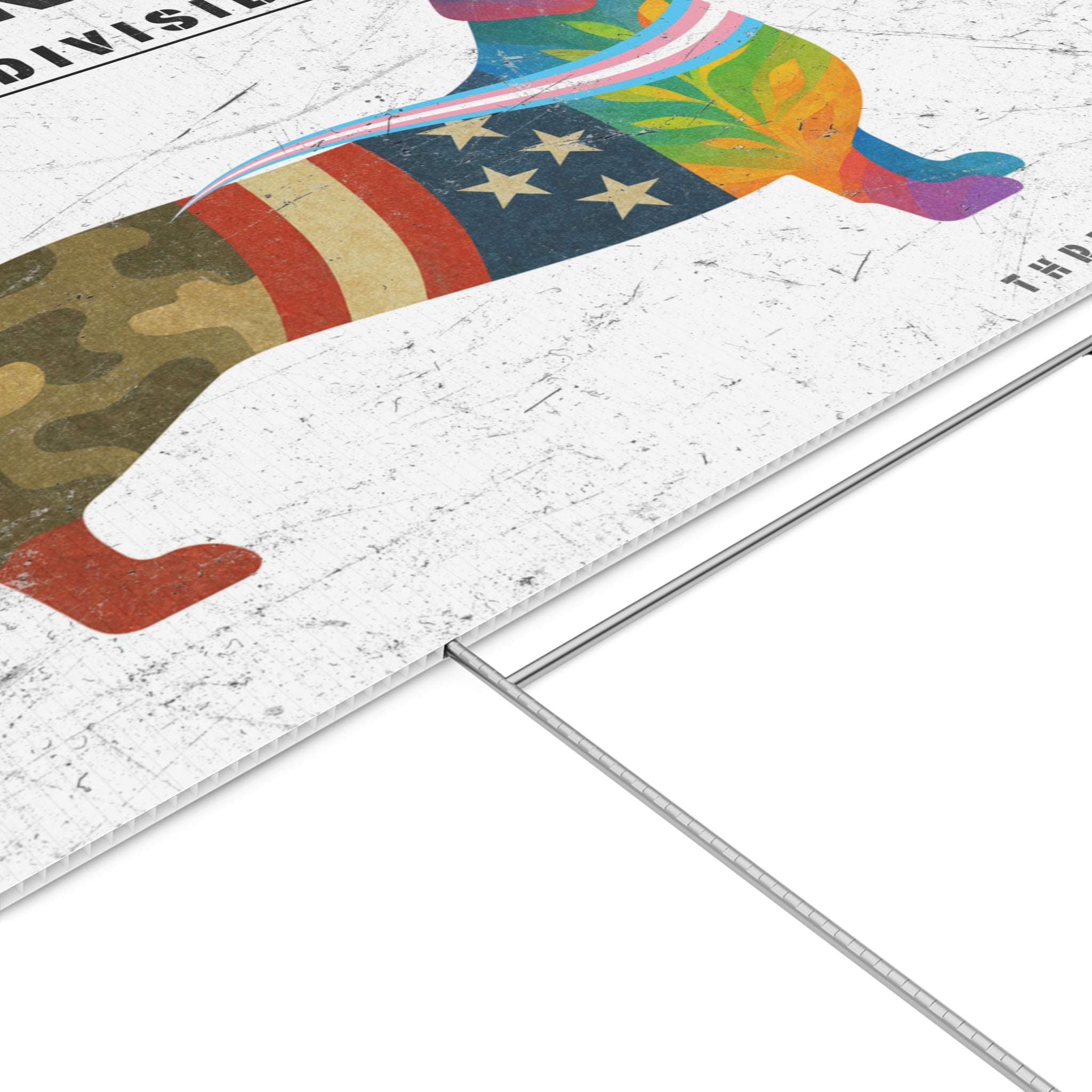 "One Nation, Indivisible Hound" Threads of Unity™ Lawn Sign. Inclusive & Patriotic