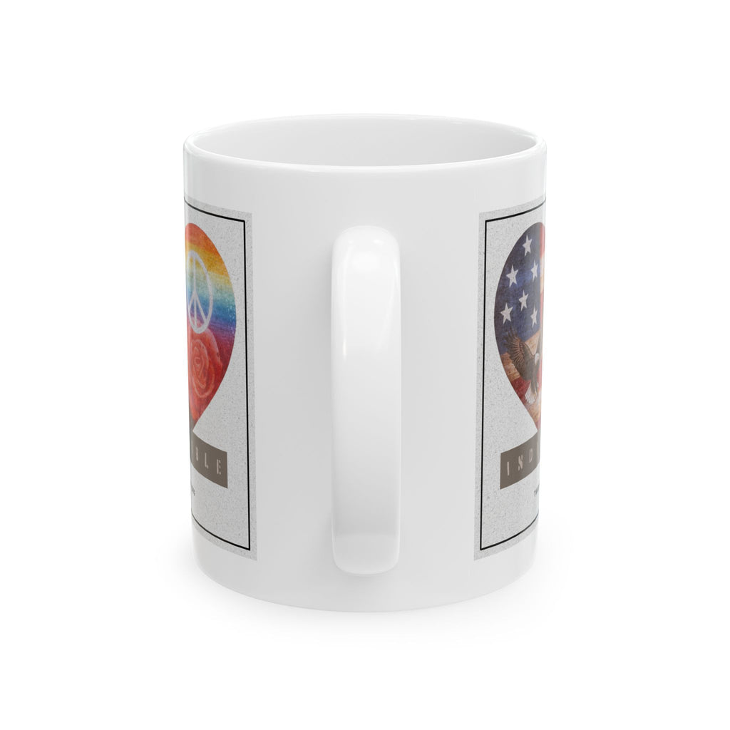 Ceramic "INDIVISIBLE" Unity Heart Mug, (11oz, 15oz)