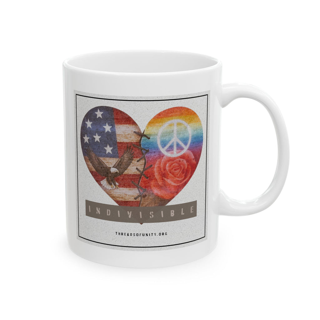 Ceramic "INDIVISIBLE" Unity Heart Mug, (11oz, 15oz)