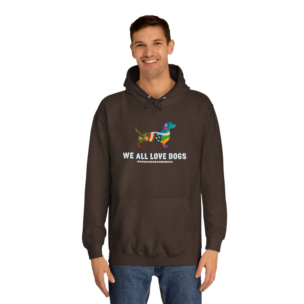 "We All Love Dogs, Hound" Threads of Unity™ Unisex College Hoodie