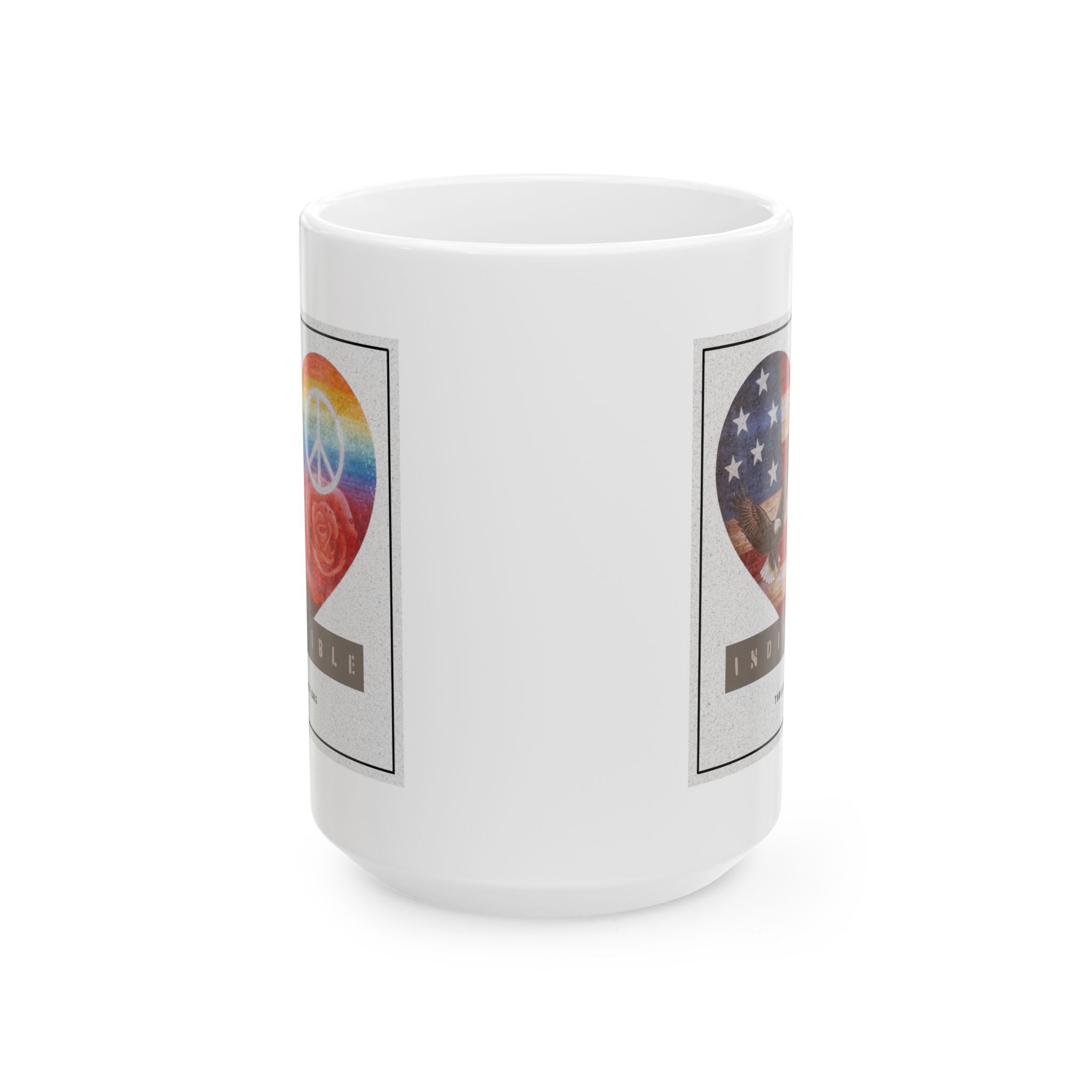 Ceramic "INDIVISIBLE" Unity Heart Mug, (11oz, 15oz)
