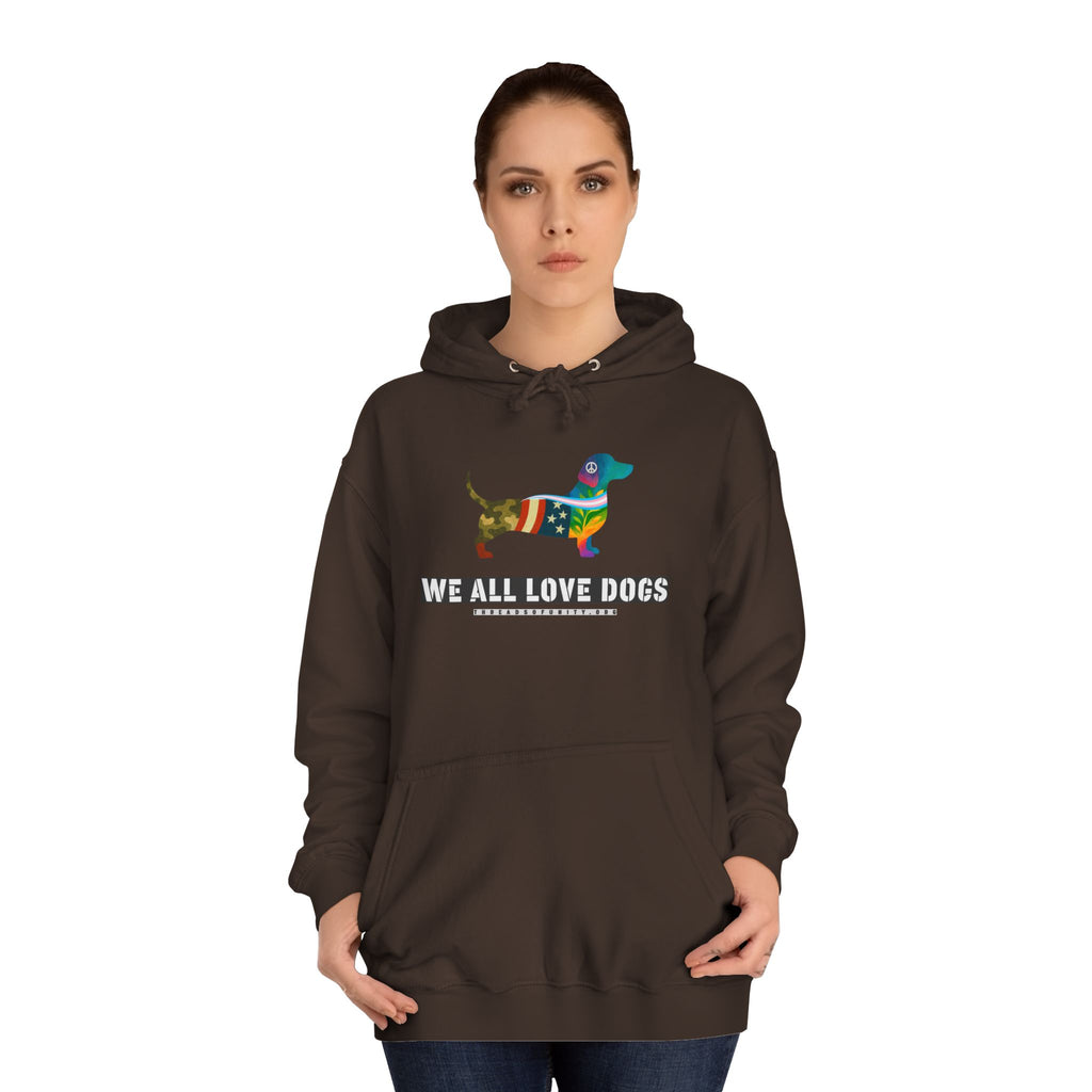 "We All Love Dogs, Hound" Threads of Unity™ Unisex College Hoodie