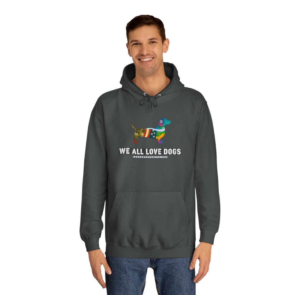 "We All Love Dogs, Hound" Threads of Unity™ Unisex College Hoodie