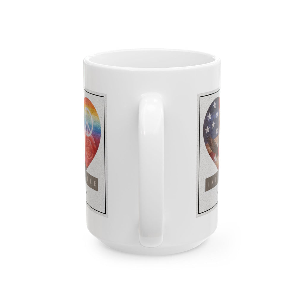 Ceramic "INDIVISIBLE" Unity Heart Mug, (11oz, 15oz)