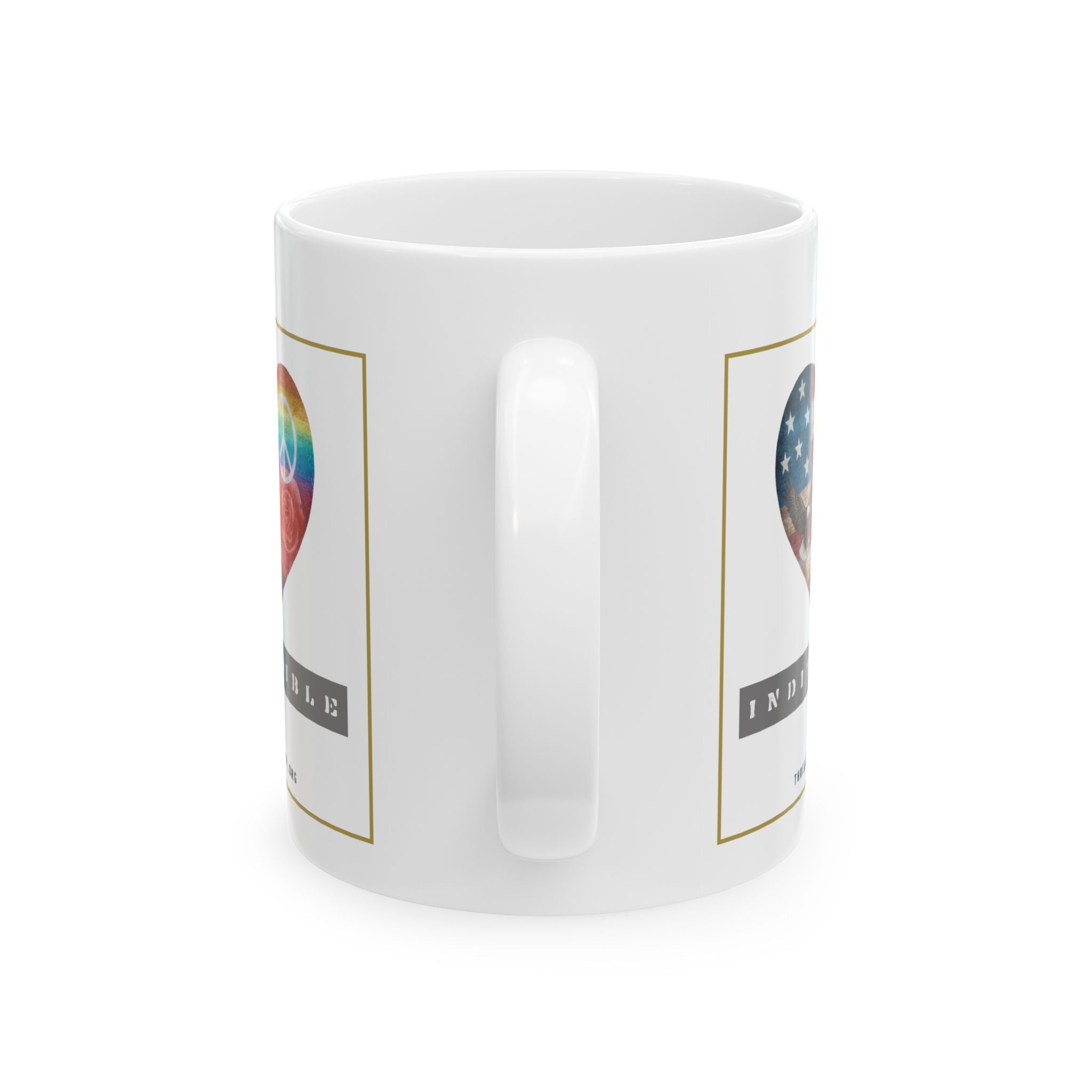 "Indivisible Heart" Threads of Unity™ Ceramic Mug, (11oz, 15oz)