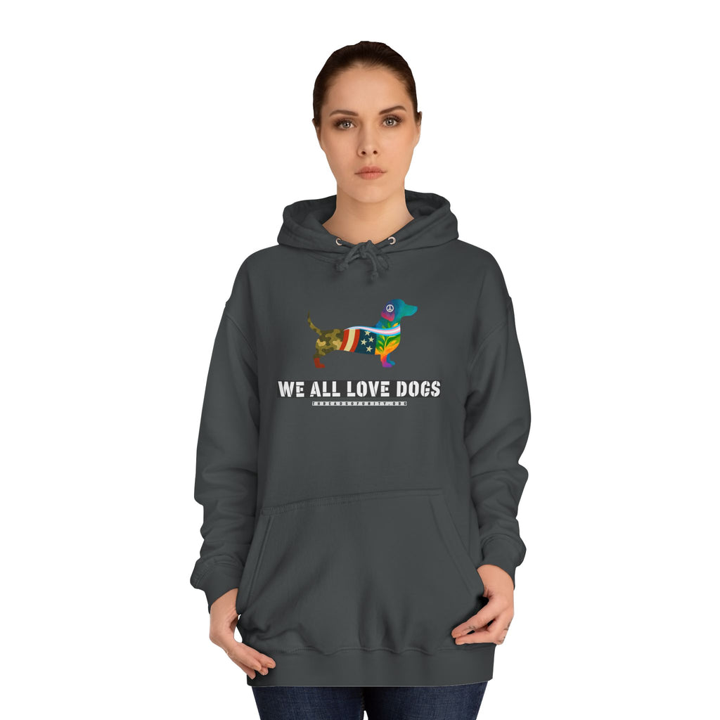 "We All Love Dogs, Hound" Threads of Unity™ Unisex College Hoodie