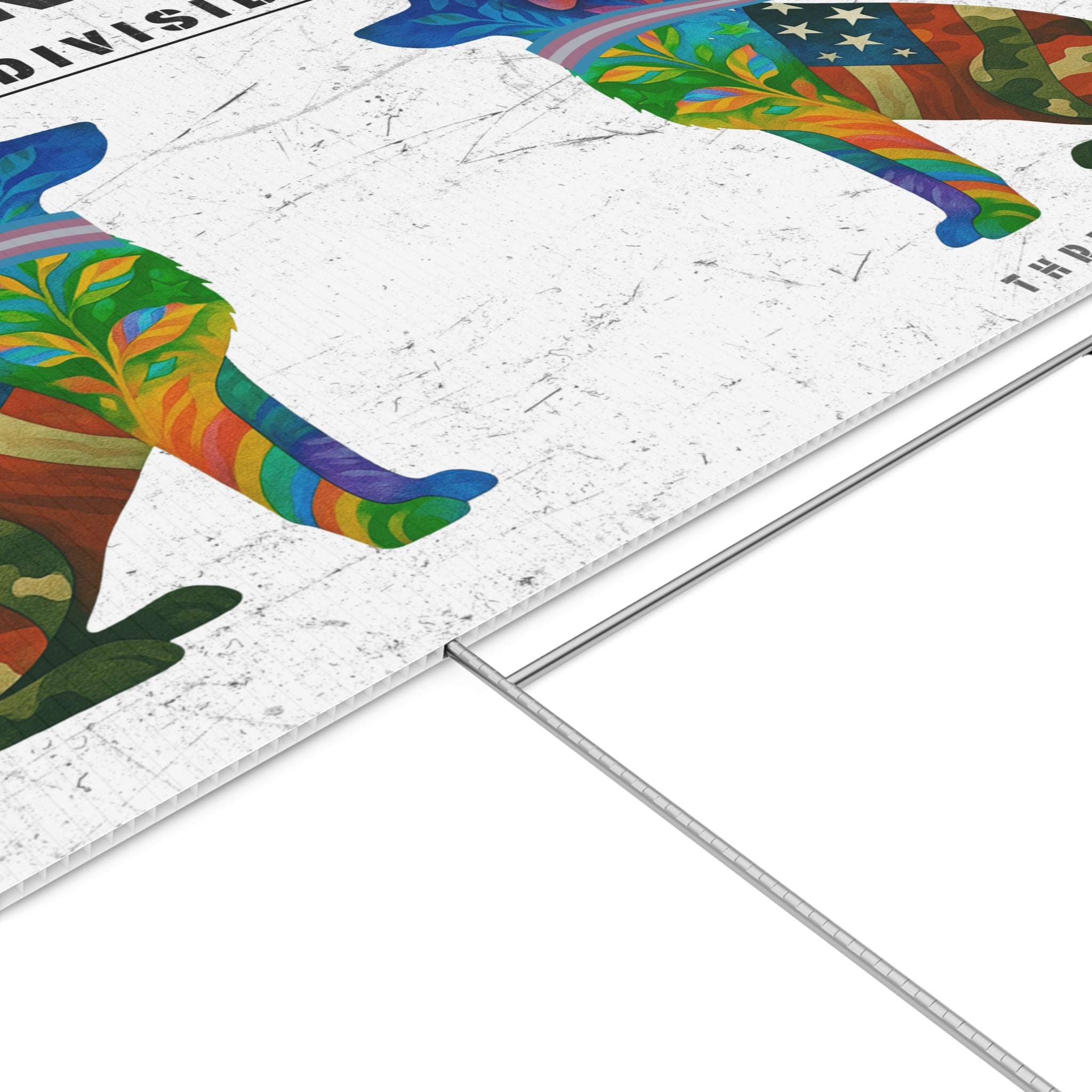 "One Nation, Indivisible Dogs" Threads of Unity™ Lawn Sign. Inclusive & Patriotic