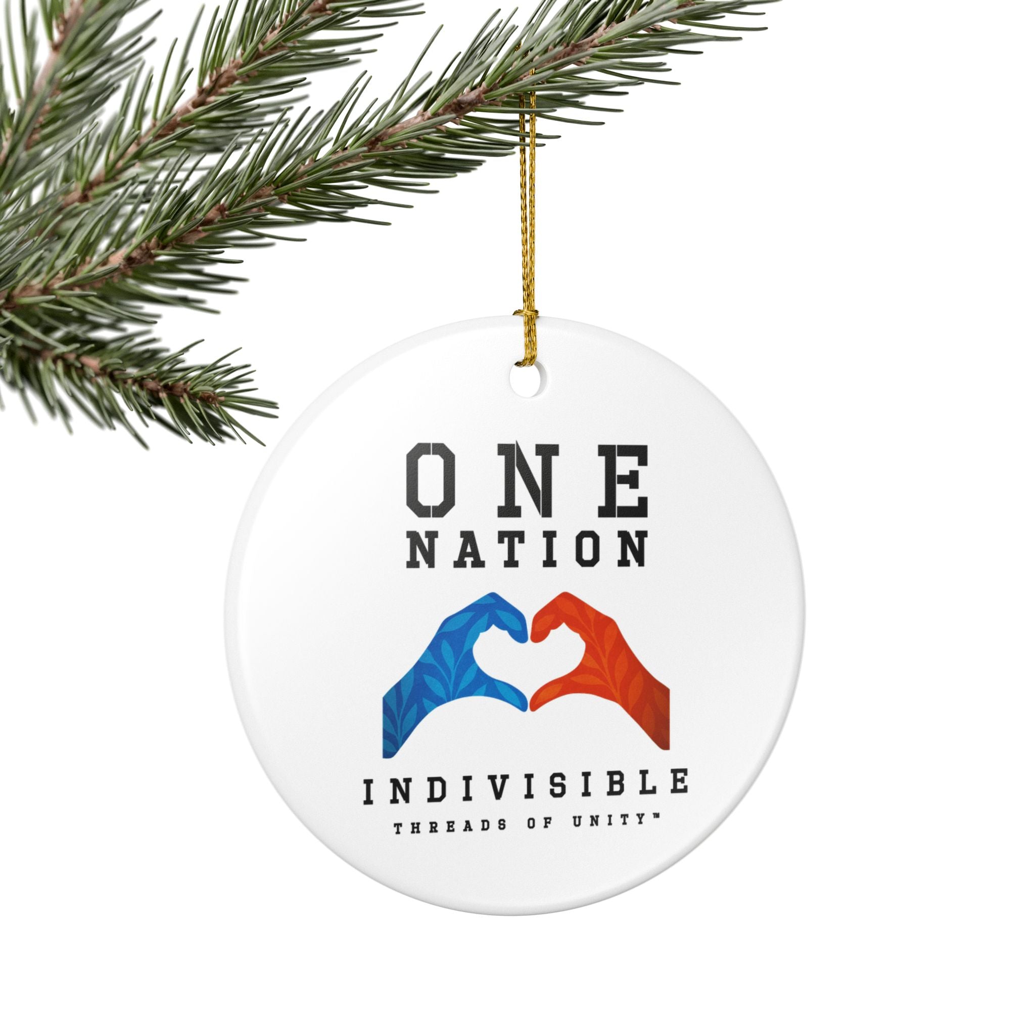 "One Nation" Threads of Unity™ Ceramic Ornament