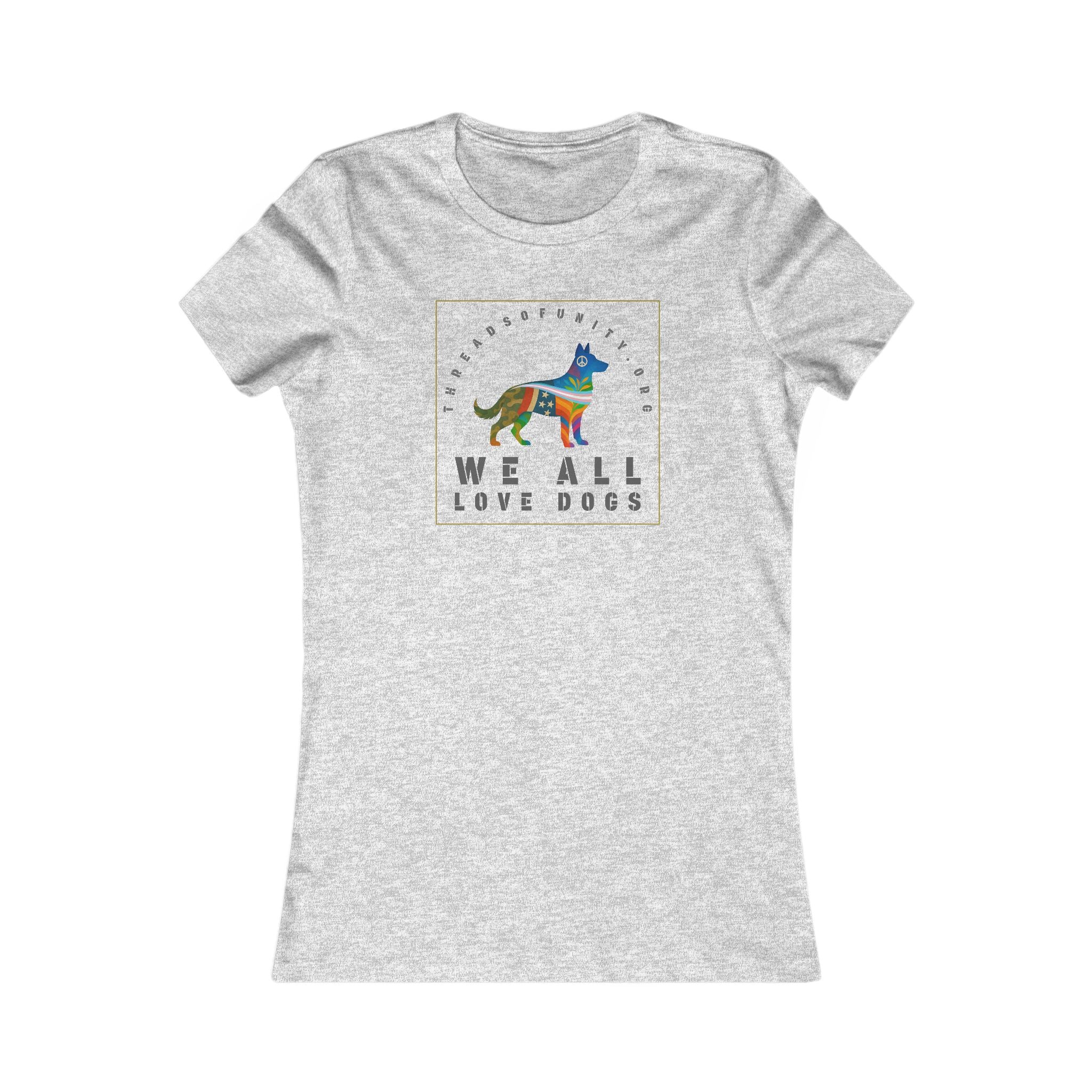 "We All Love Dogs, Shepherd" Threads of Unity™ Women's T-Shirt