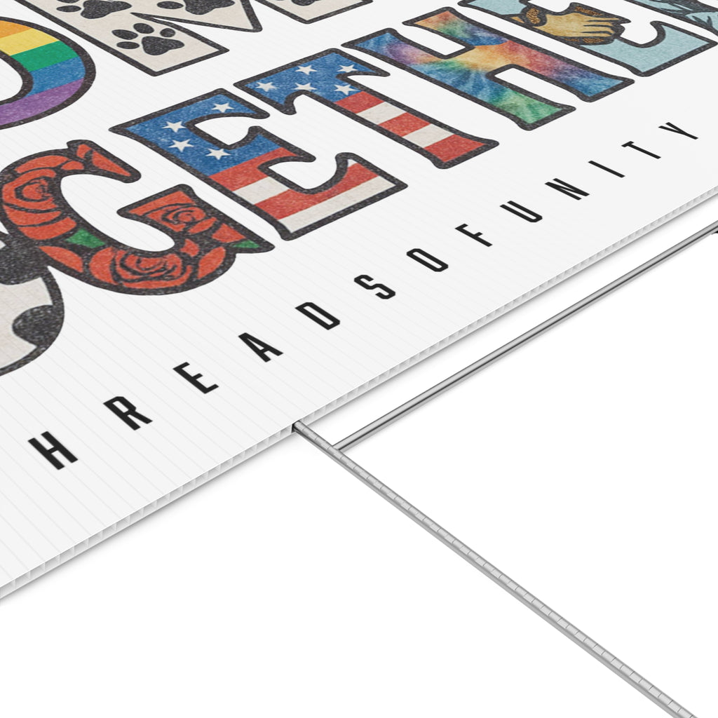 "Come Together" Threads of Unity™ Lawn Sign. Welcoming & Inclusive