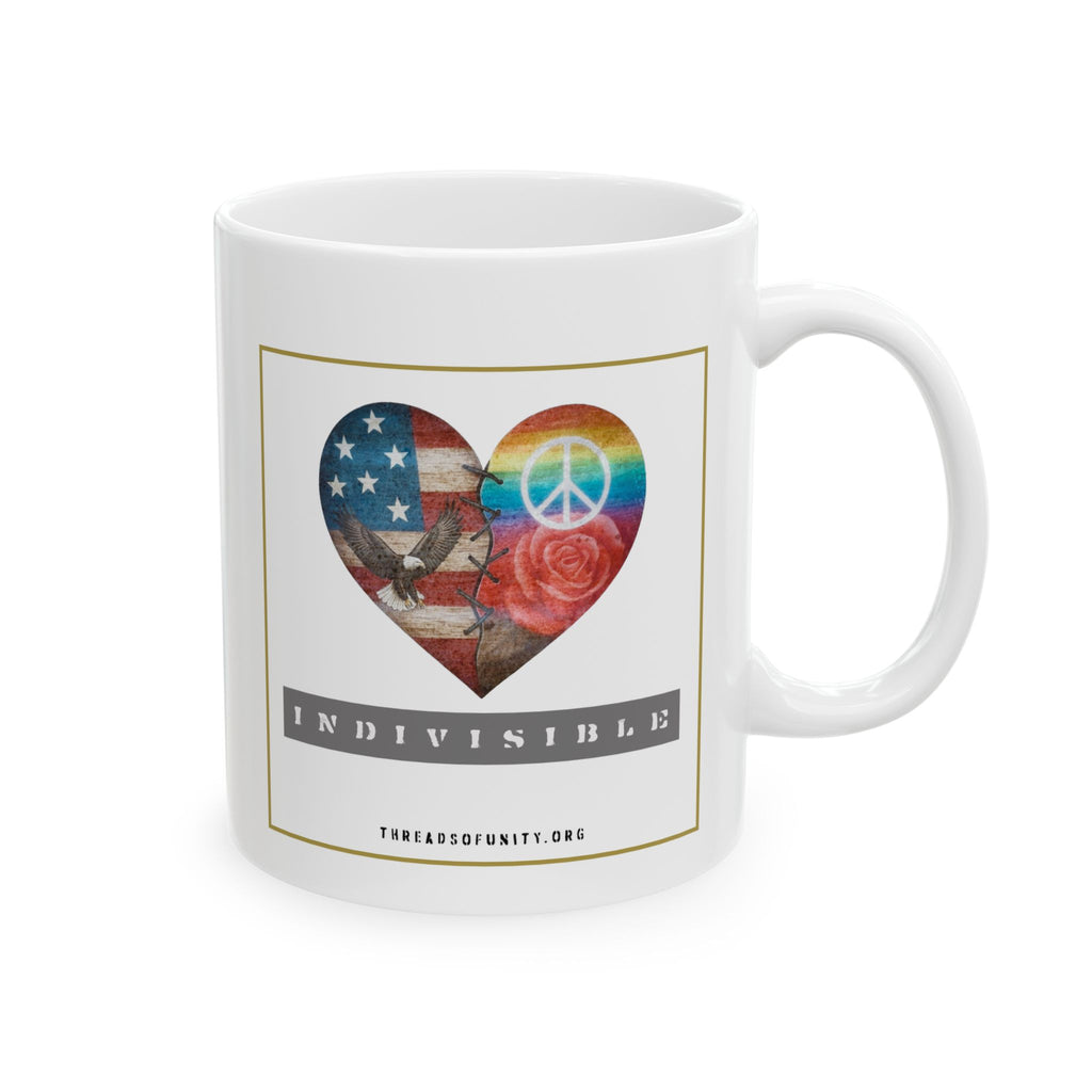 "Indivisible Heart" Threads of Unity™ Ceramic Mug, (11oz, 15oz)