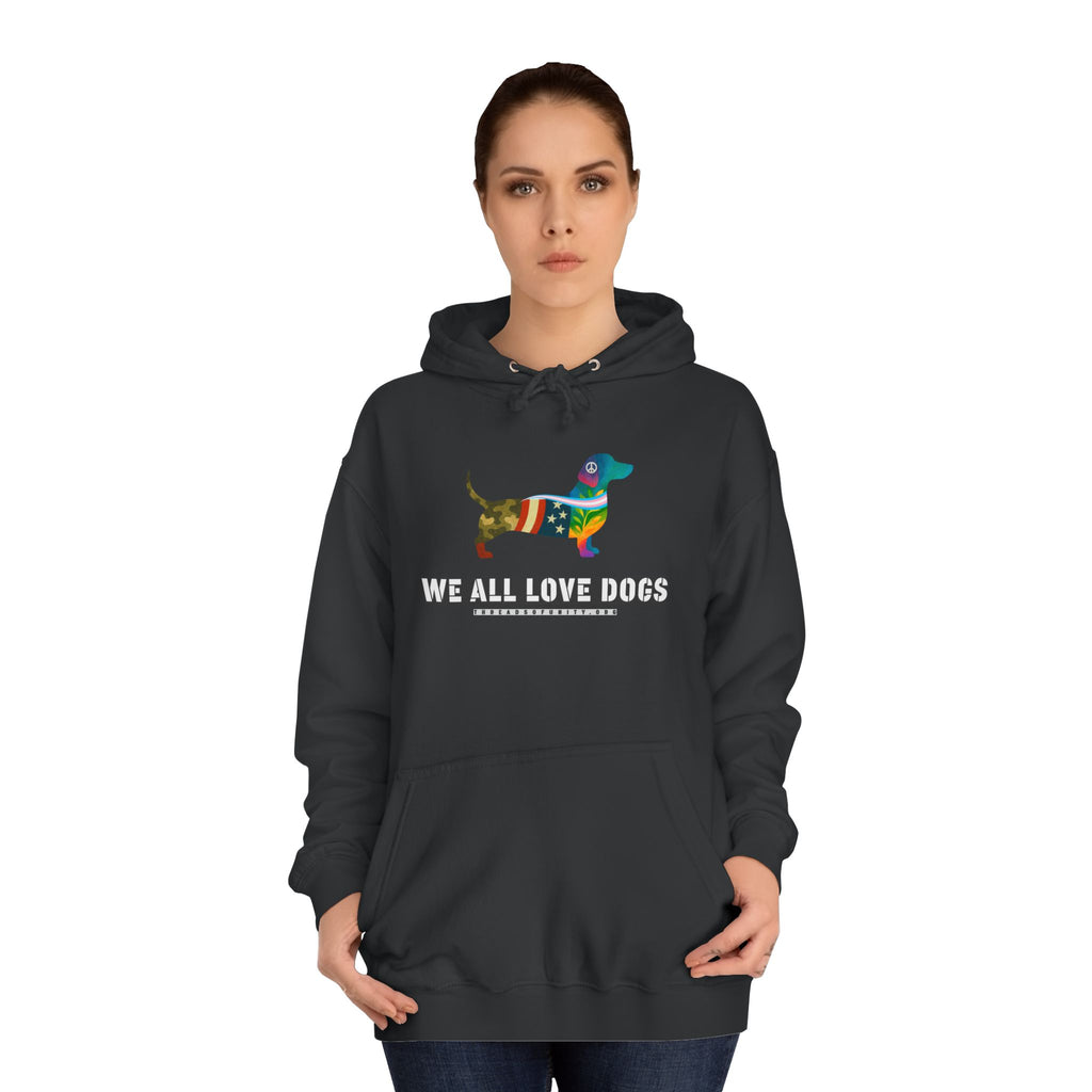 "We All Love Dogs, Hound" Threads of Unity™ Unisex College Hoodie