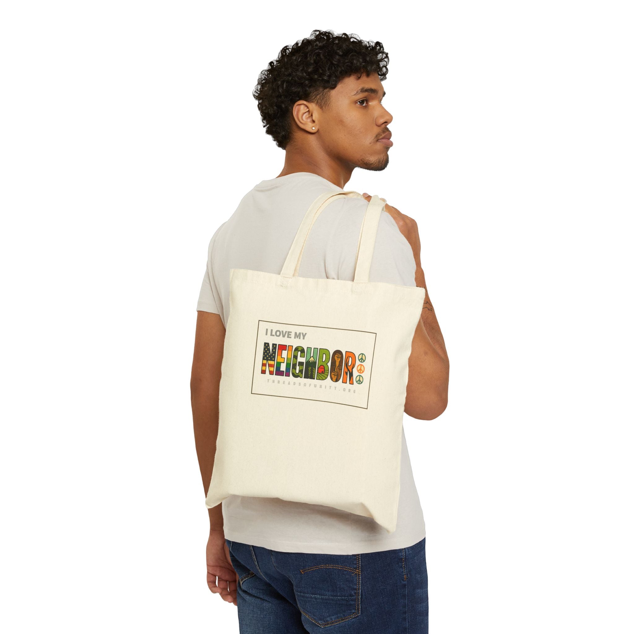 "I Love My Neighbor" Threads of Unity™ Tote Bag