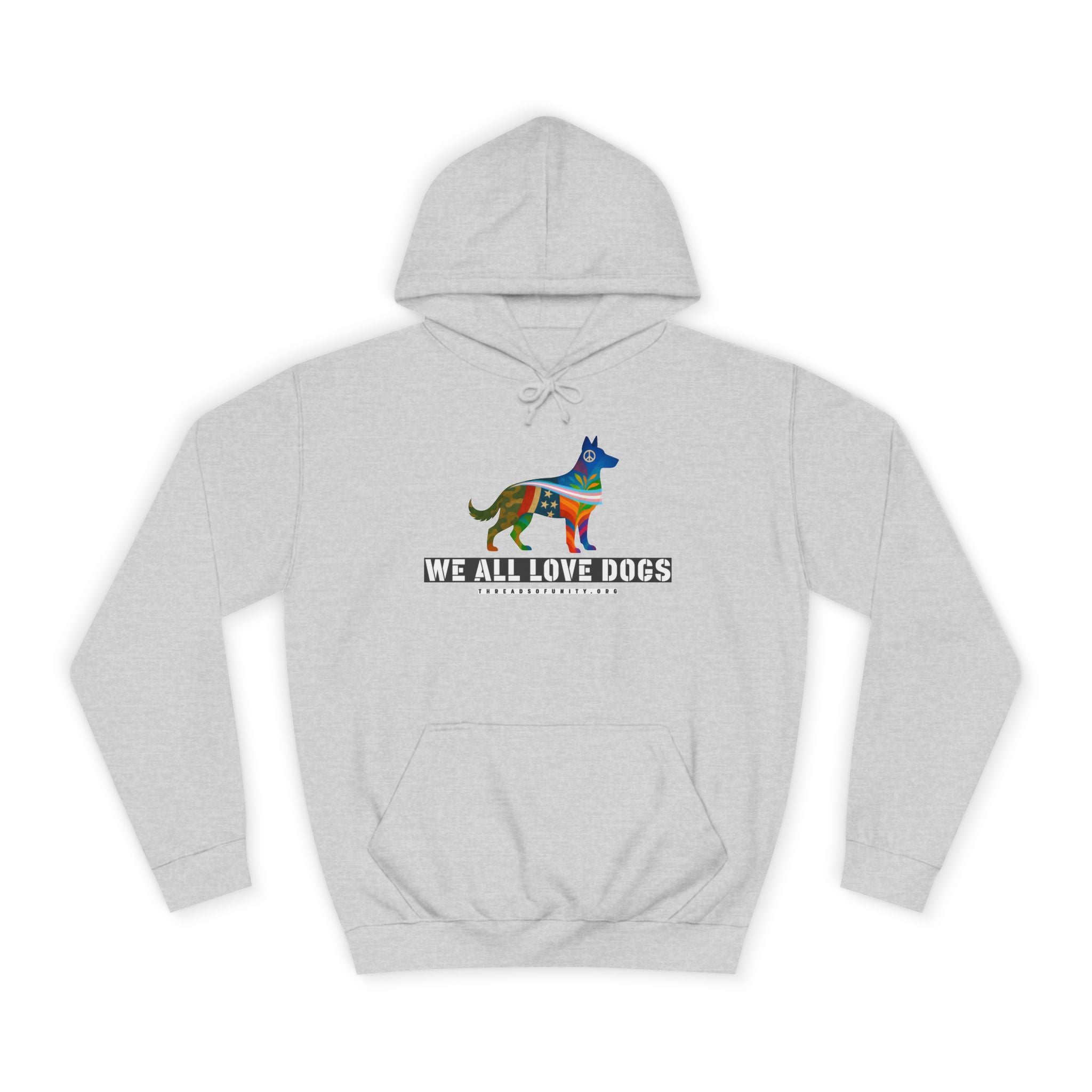"We All Love Dogs, Shepherd" Threads of Unity™ Unisex College Hoodie
