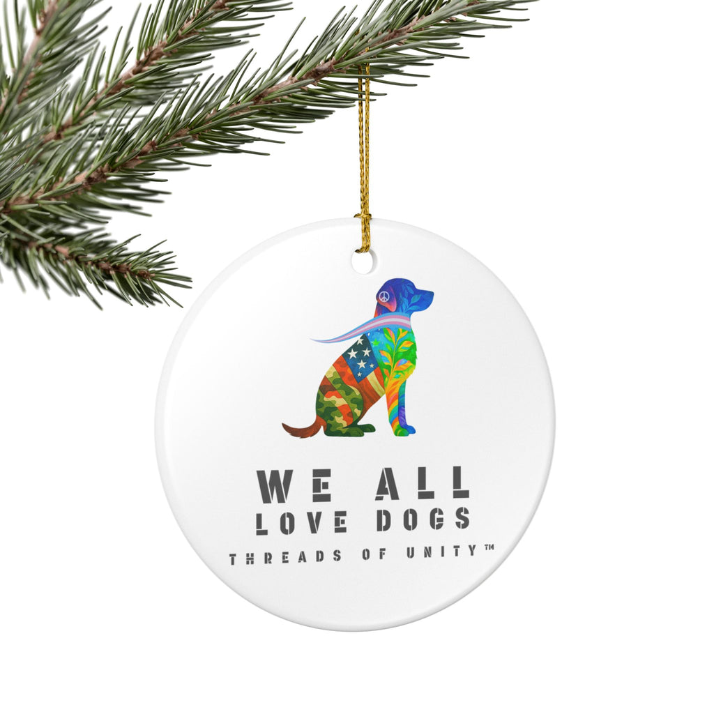 "We All Love Dogs, Retriever" Threads of Unity™ Ceramic Ornament