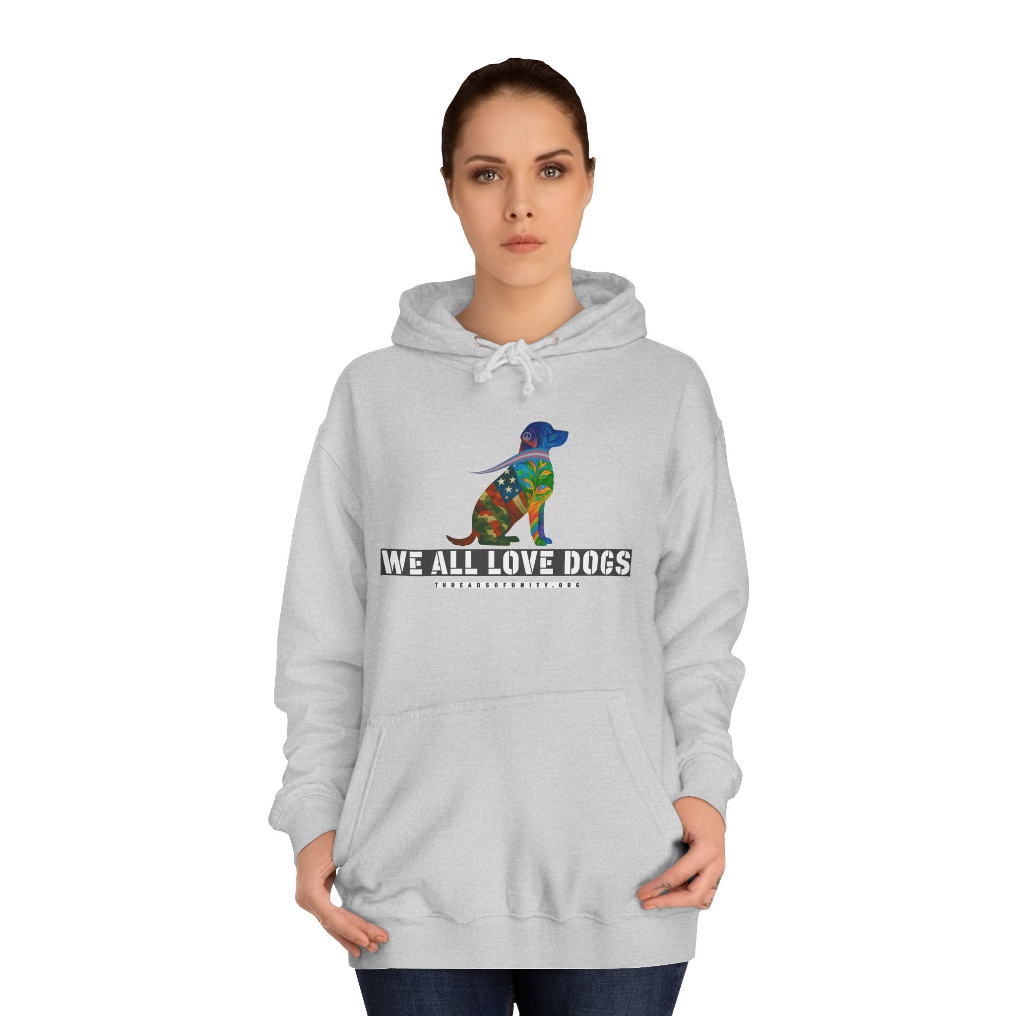 "We All Love Dogs, Retriever" Threads of Unity™ Unisex College Hoodie