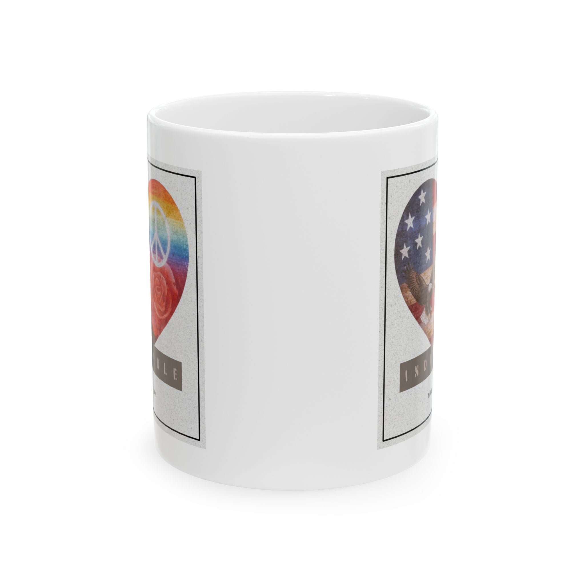 Ceramic "INDIVISIBLE" Unity Heart Mug, (11oz, 15oz)