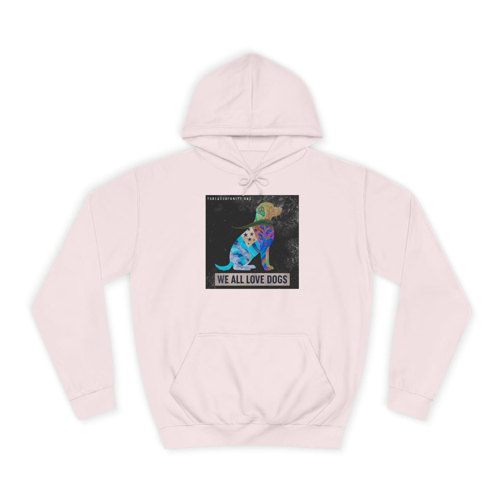 "We All Love Dogs" Threads of Unity™ Color Inversion Unisex College Hoodie