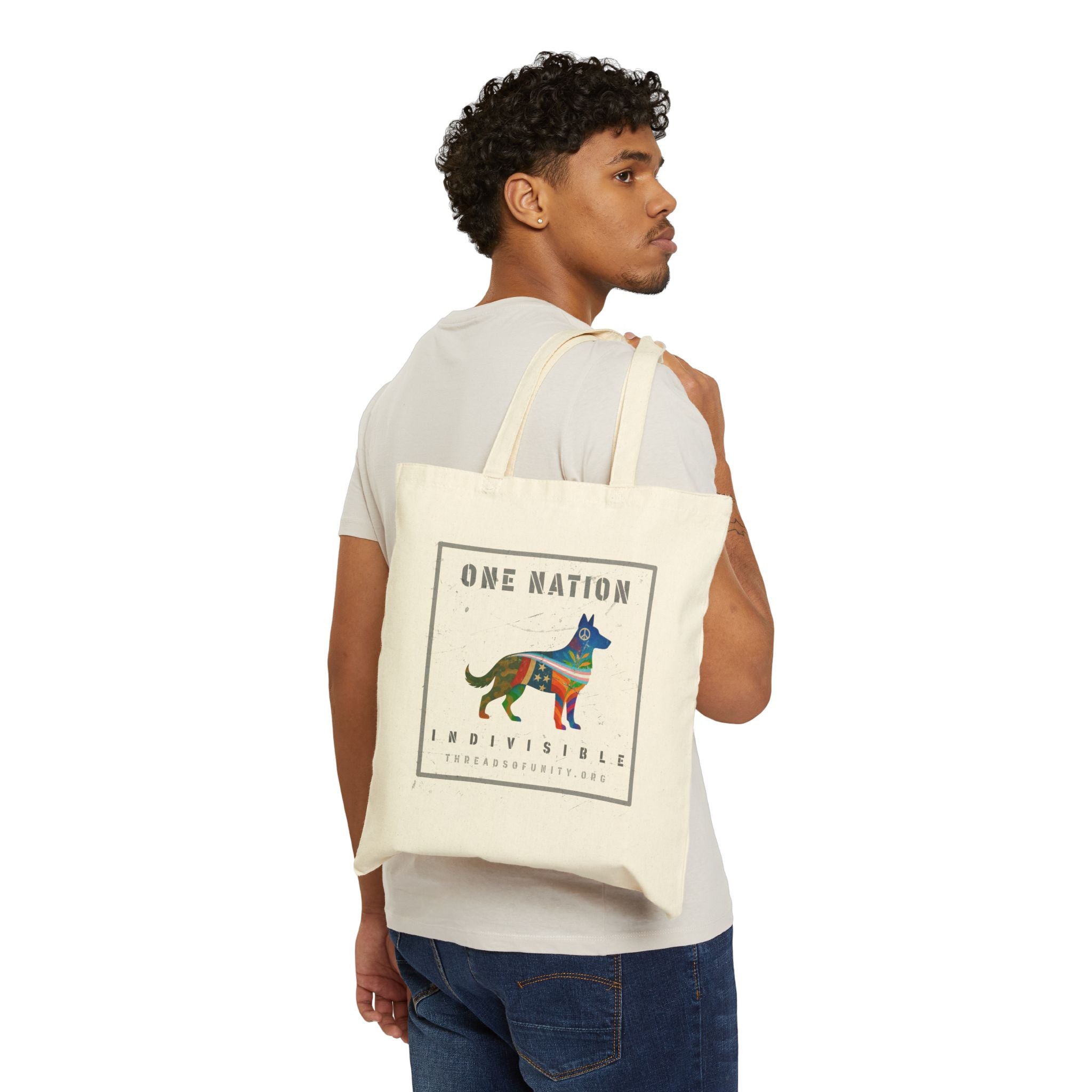 "One Nation, Indivisible Shepherd" Threads of Unity™ Tote Bag