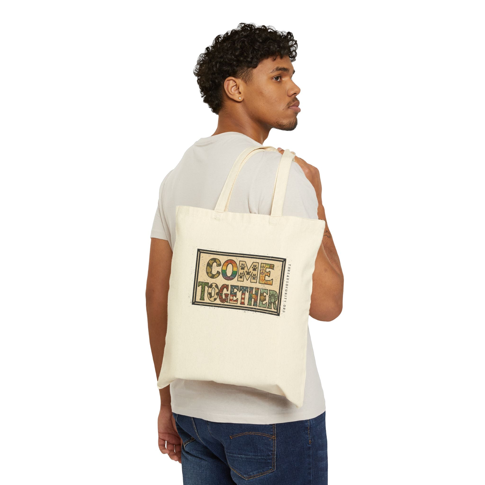 "Come Together" Threads of Unity Tote Bag