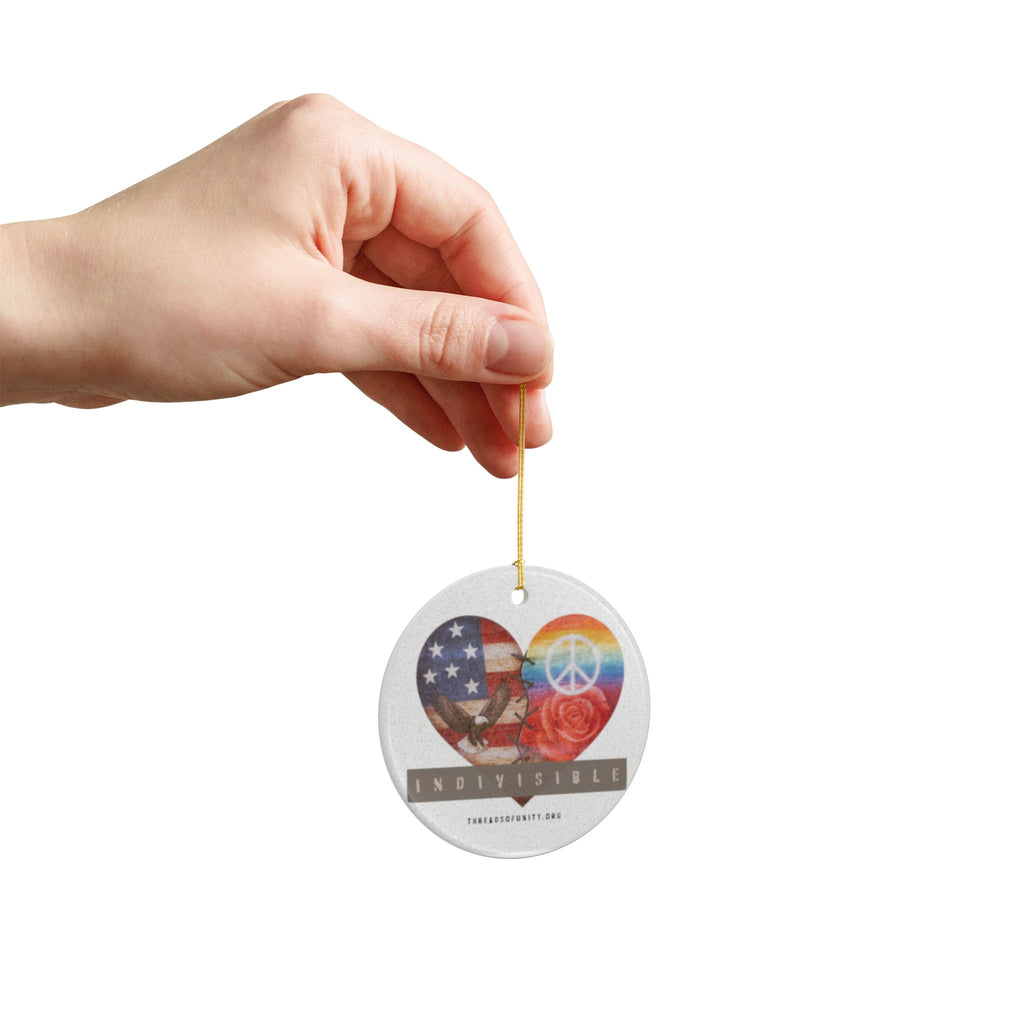 "Indivisible Heart" Threads of Unity™ Ceramic Christmas Ornament
