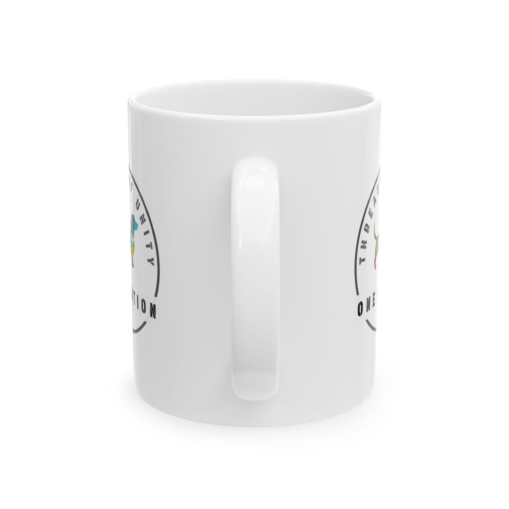 "One Nation Hound" Threads of Unity™ Ceramic Mug, (11oz, 15oz)