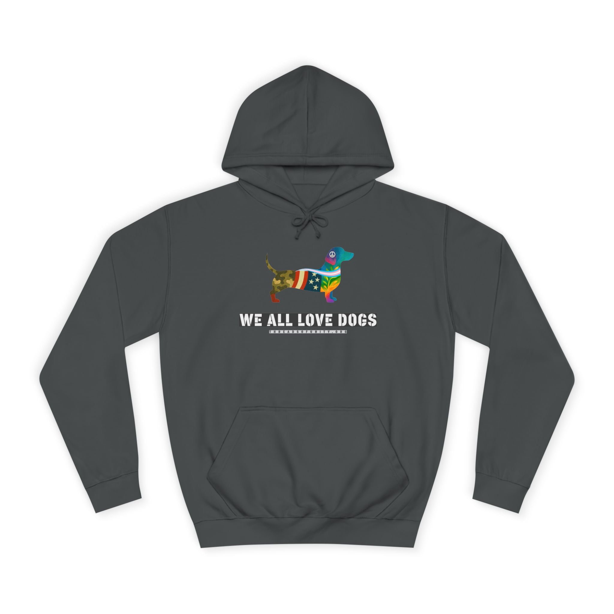 "We All Love Dogs, Hound" Threads of Unity™ Unisex College Hoodie