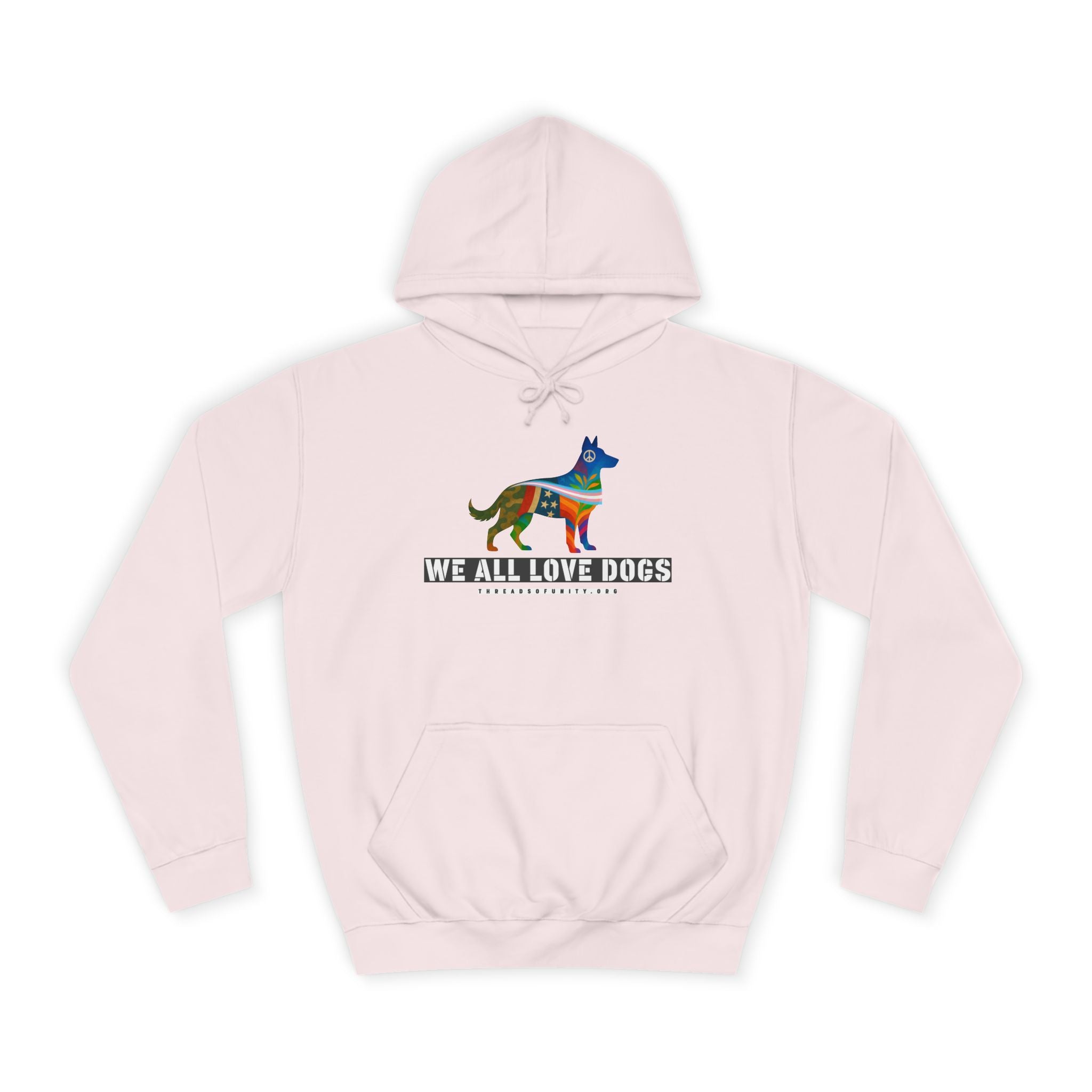 "We All Love Dogs, Shepherd" Threads of Unity™ Unisex College Hoodie
