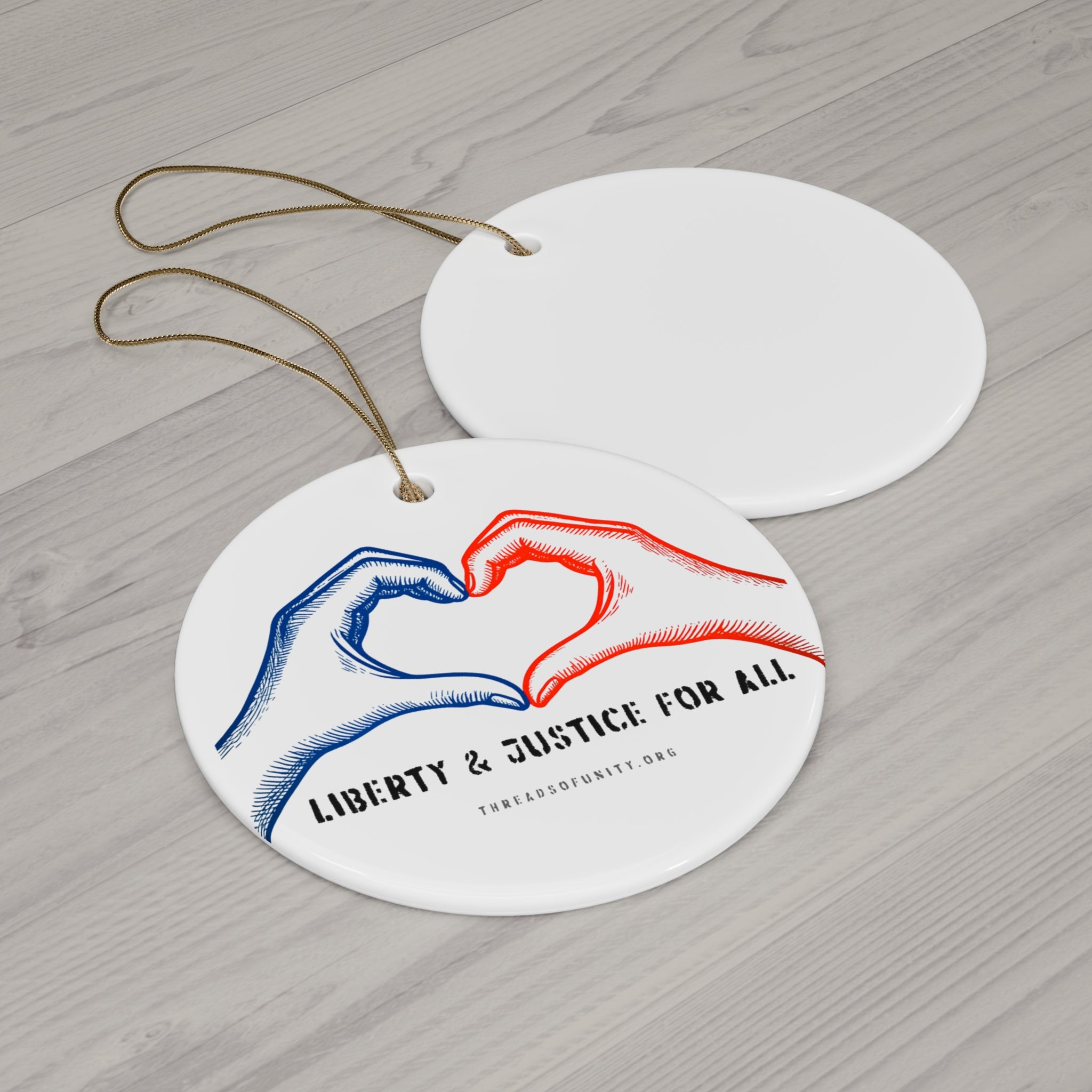 "Liberty & Justice" Threads of Unity Ceramic Ornament