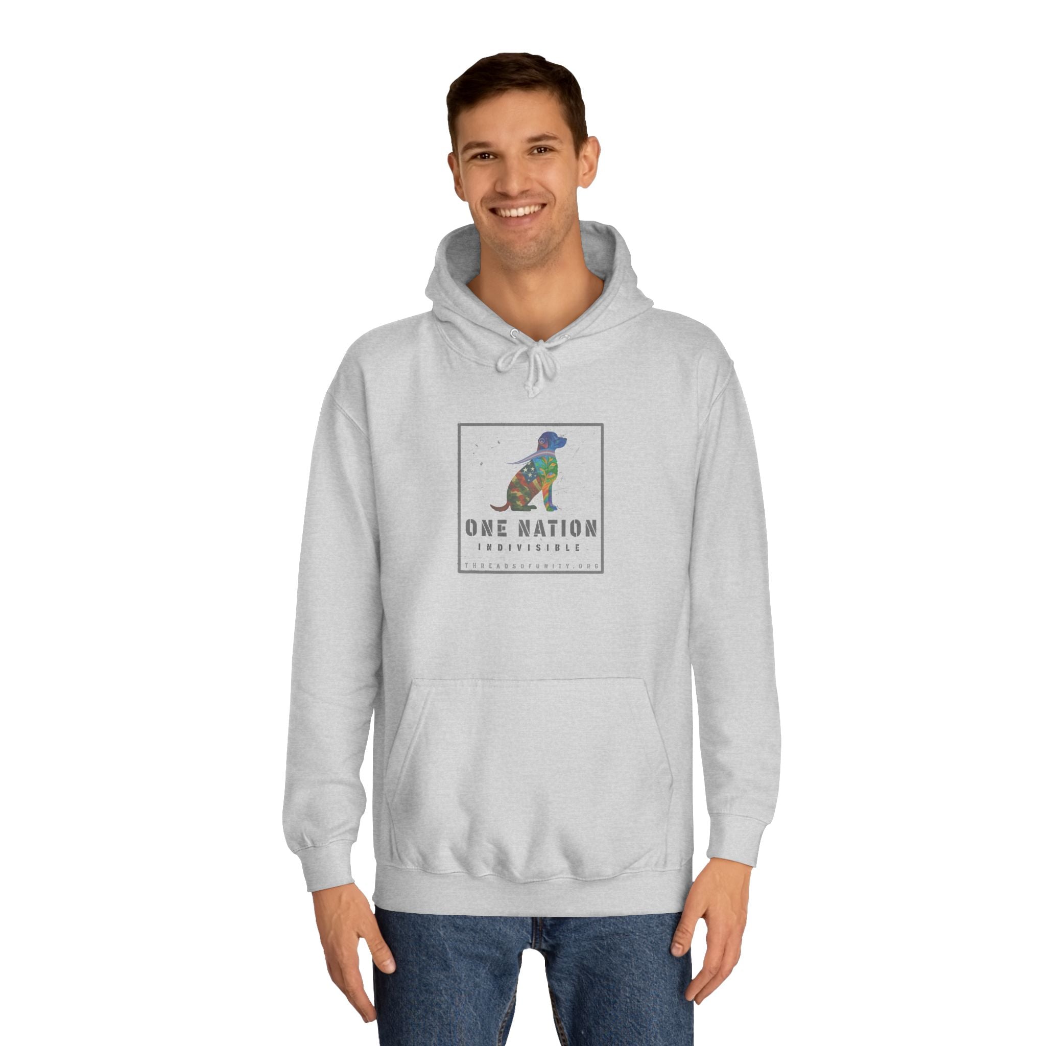 "One Nation, Indivisible Retriever" Threads of Unity™ Unisex College Hoodie