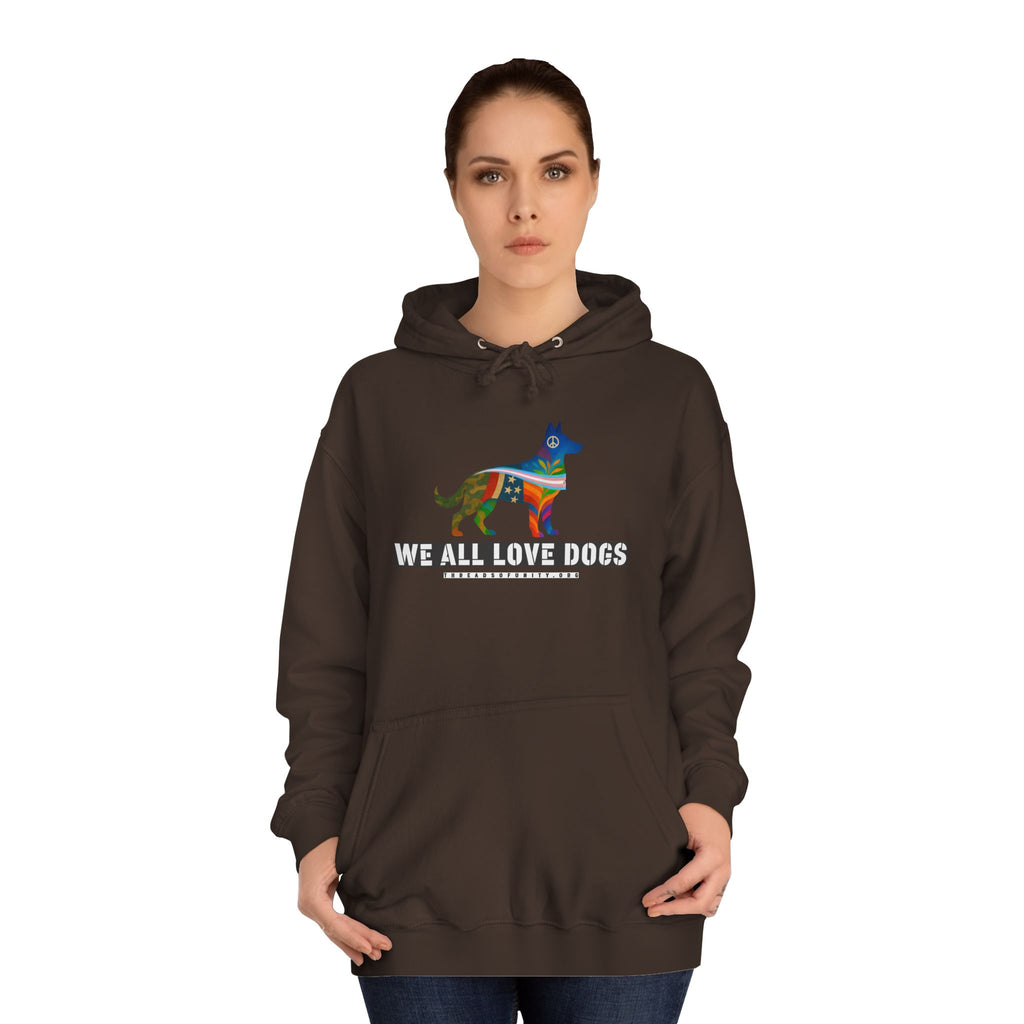 "We All Love Dogs, Shepherd" Threads of Unity™ Unisex College Hoodie