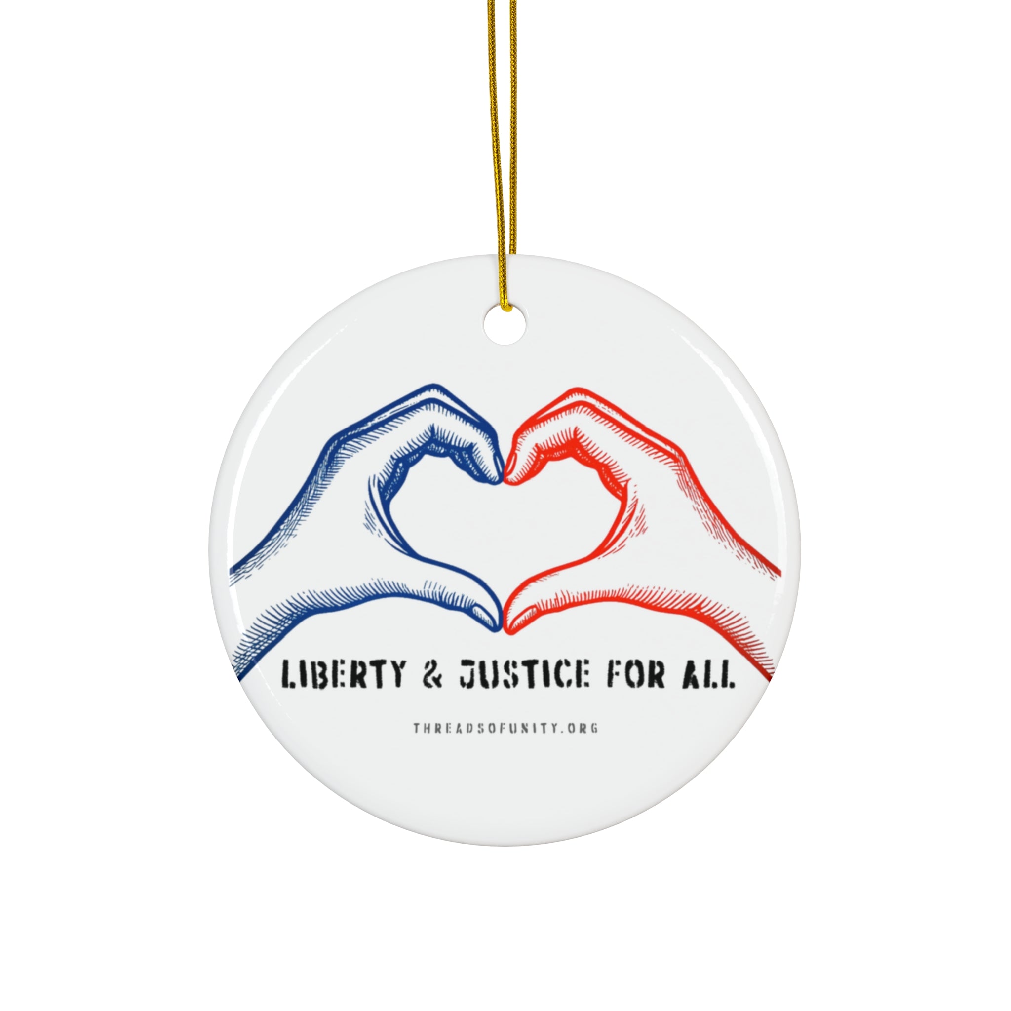 "Liberty & Justice" Threads of Unity Ceramic Ornament