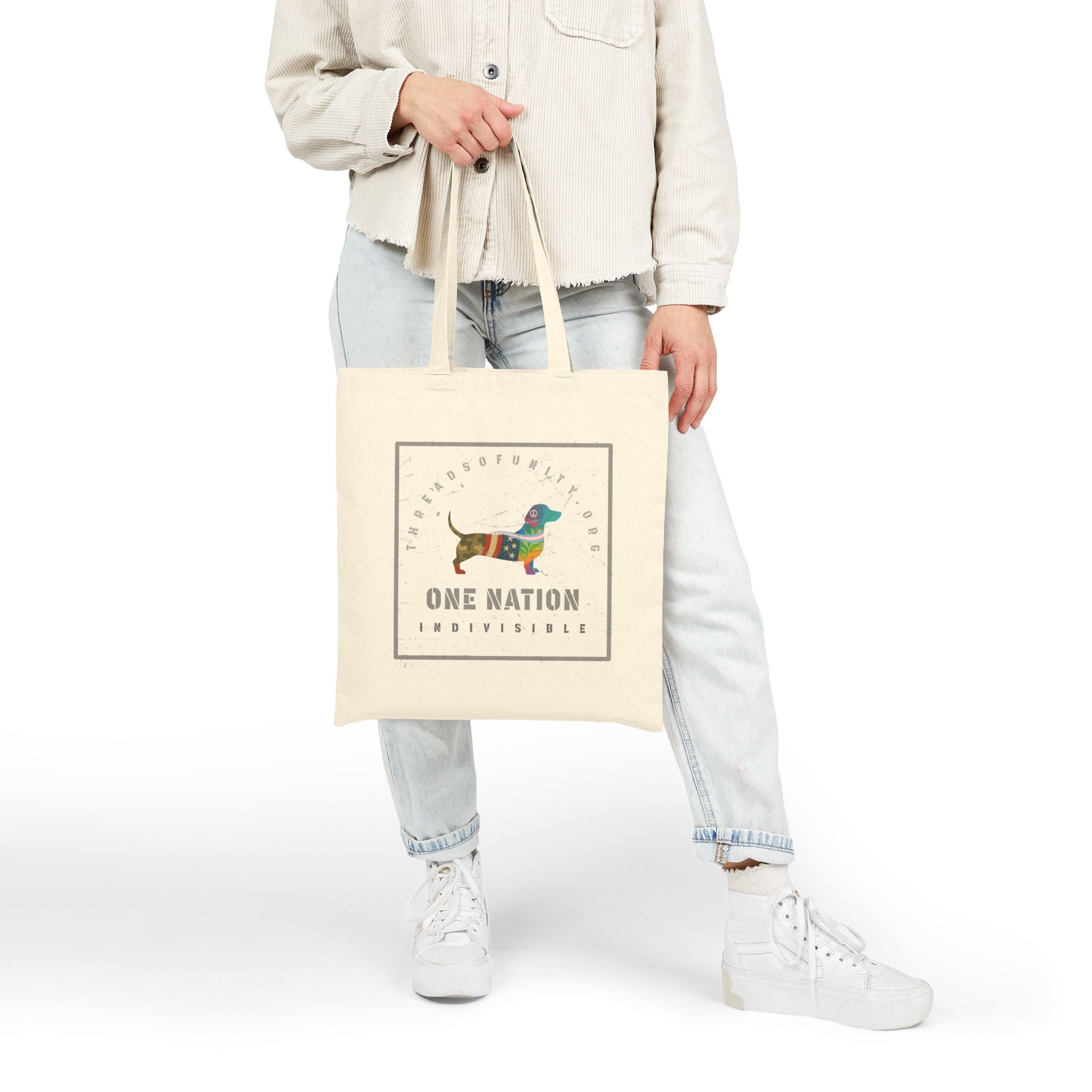 "One Nation, Indivisible Hound" Threads of Unity™ Tote Bag